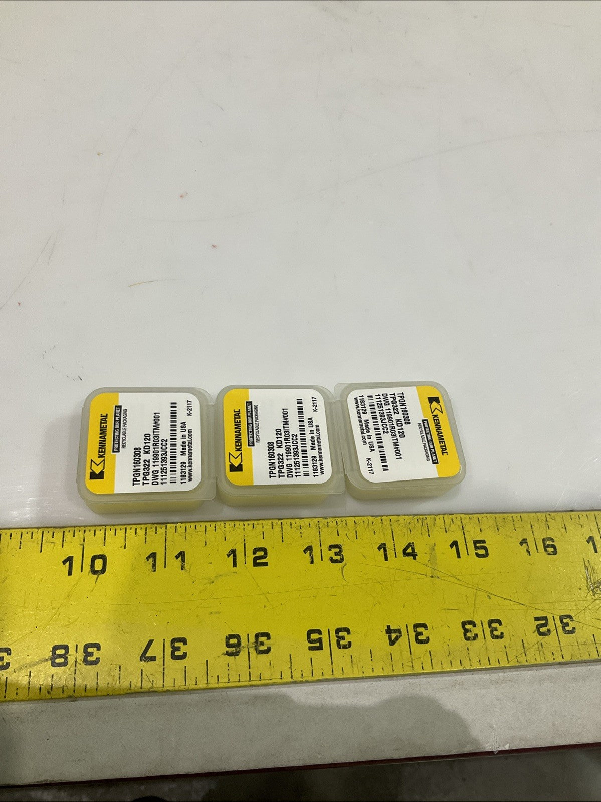 KENNAMETAL TPG322 KD120 PCBN TURNING INSERT LOT OF 3 Y2M