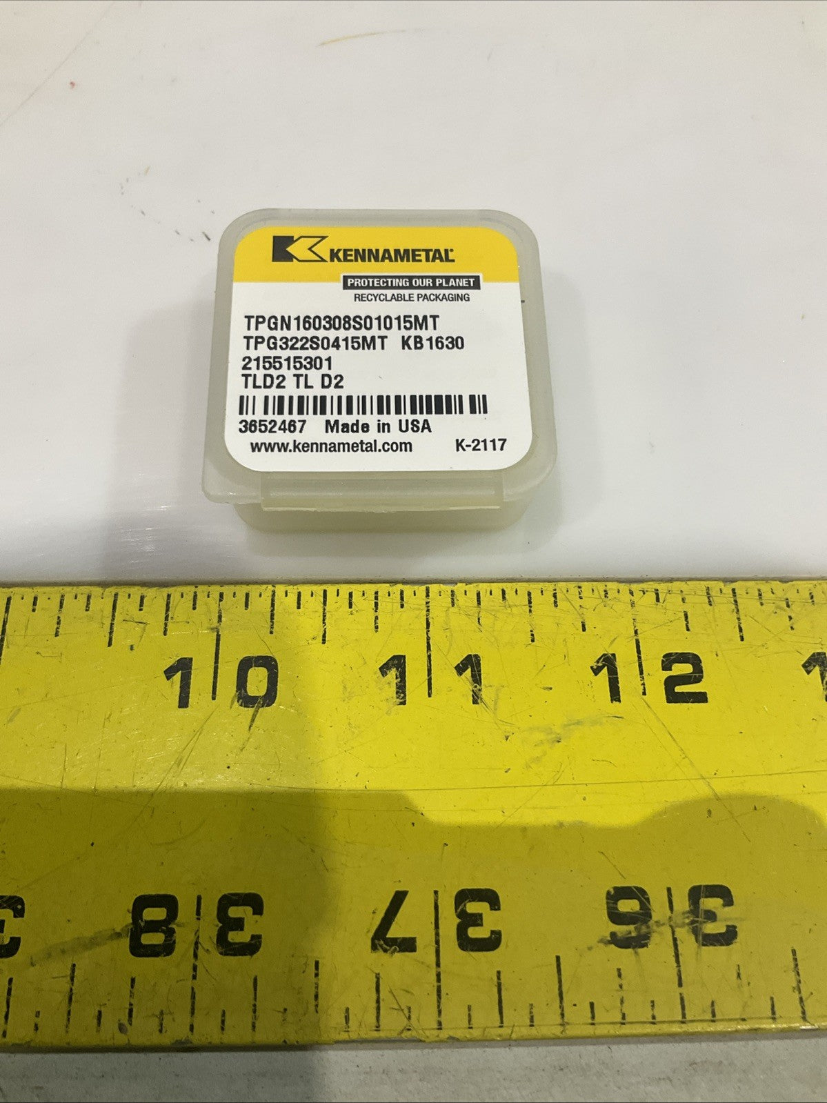 KENNAMETAL TPG322S0415MT KB1630 PCBN TURNING INSERT LOT OF 2 Y2M