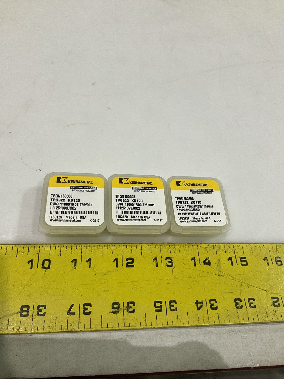 KENNAMETAL TPG322 KD120 PCBN TURNING INSERT LOT OF 3 Y2M