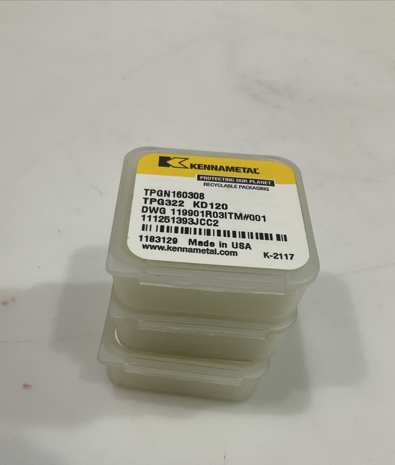 KENNAMETAL TPG322 KD120 PCBN TURNING INSERT LOT OF 3 Y2M