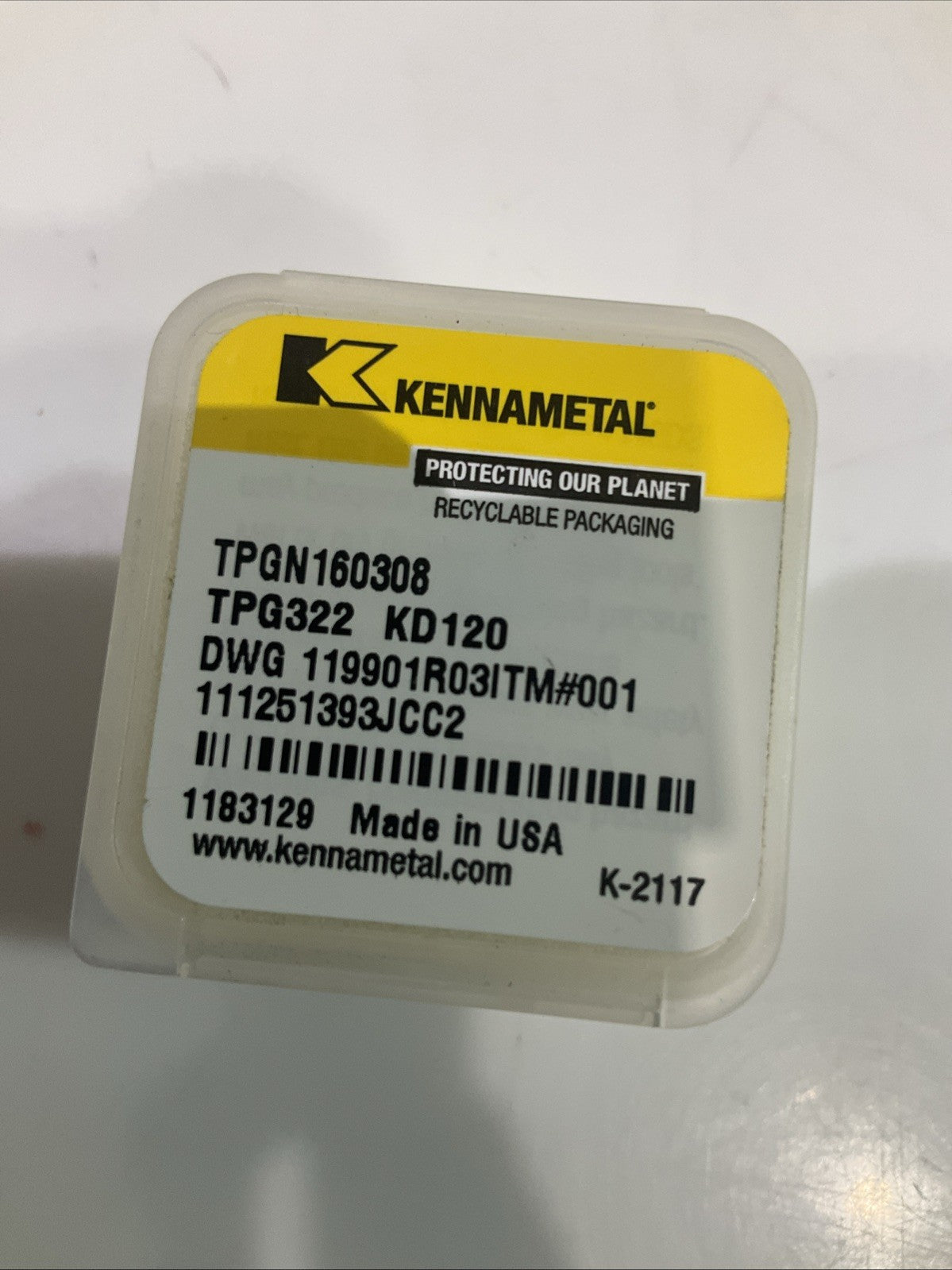 KENNAMETAL TPG322 KD120 PCBN TURNING INSERT LOT OF 3 Y2M