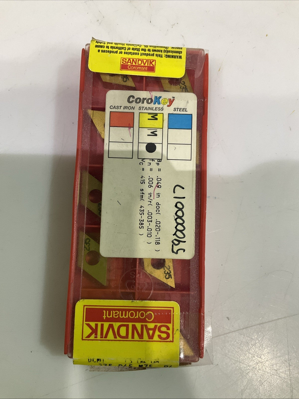 SANDVIK 235 - DCMT 11 T3 04-UM CARBIDE INSERT GRADE LOT OF 10 Y2M