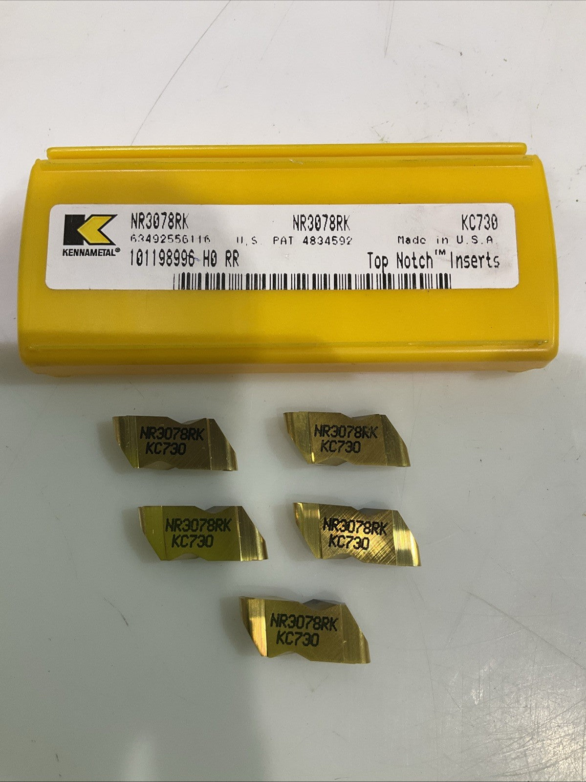 KENNAMETAL NR3078RK KC730 GROOVING AND TURNING INSERT CARBIDE LOT OF 5 Y2M