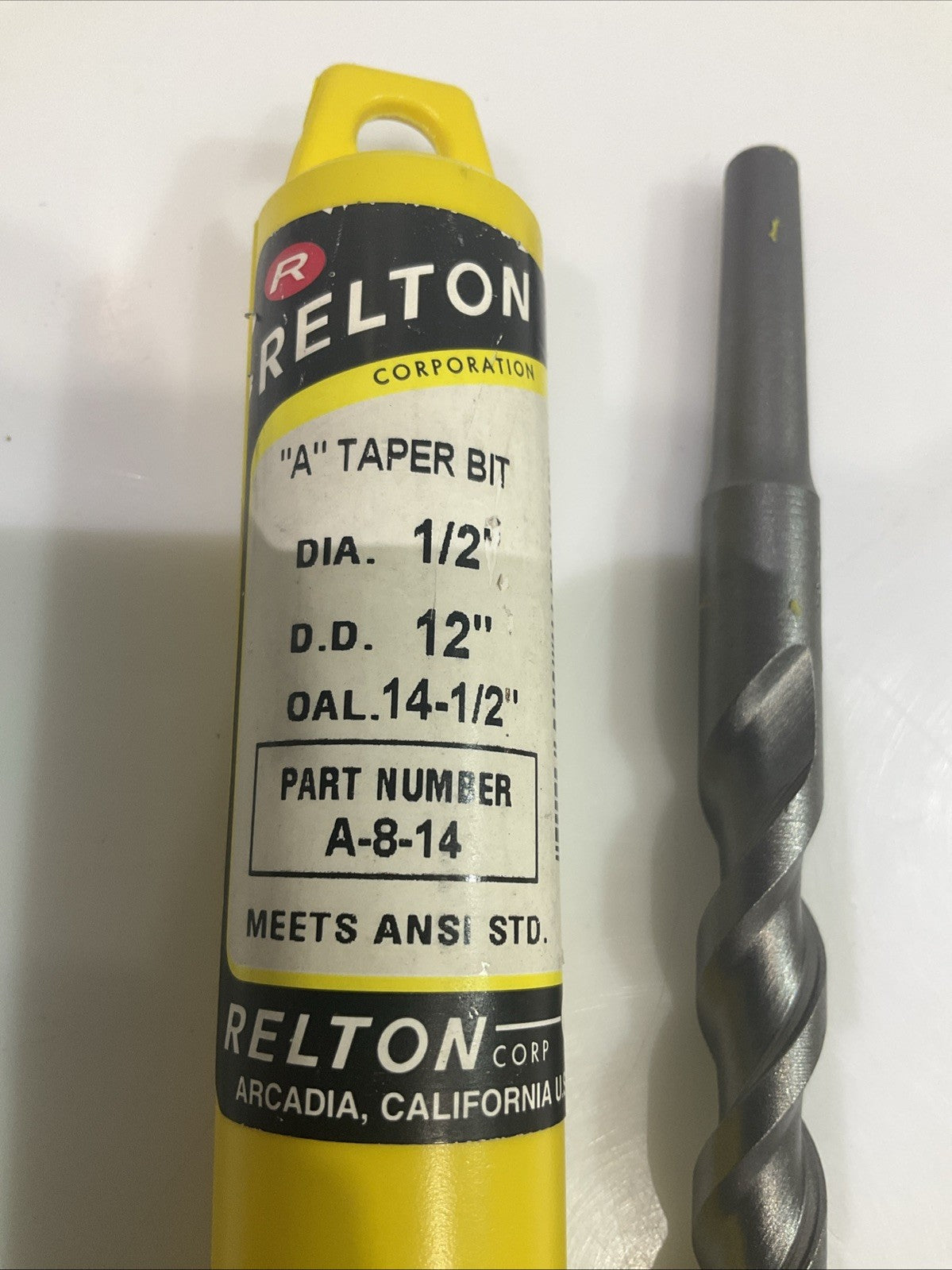 RELTON A-8-14 SDS TAPER HAMMER DRILL BIT 1/2X14-1/2 Y2M