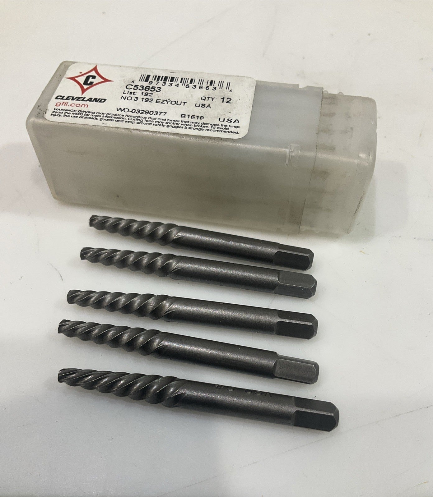 CLEVELAND C53653 SPIRAL FLUTE SCREW EXTRACTOR SIZE #3 LOT OF 5 Y2M