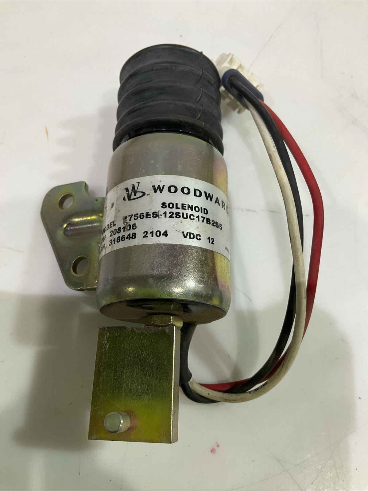 WOODWARD 208106 FUEL STOP SOLENOID VALVE VDC 12 Y2M