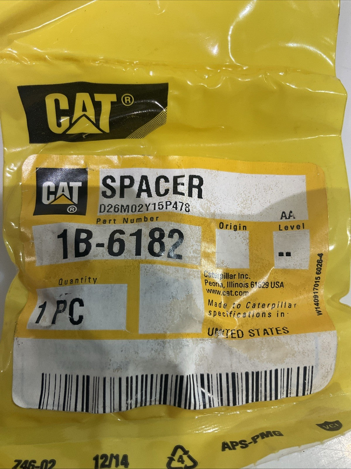 CAT-CATERPILLAR 1B-6182 SPACER Y2M