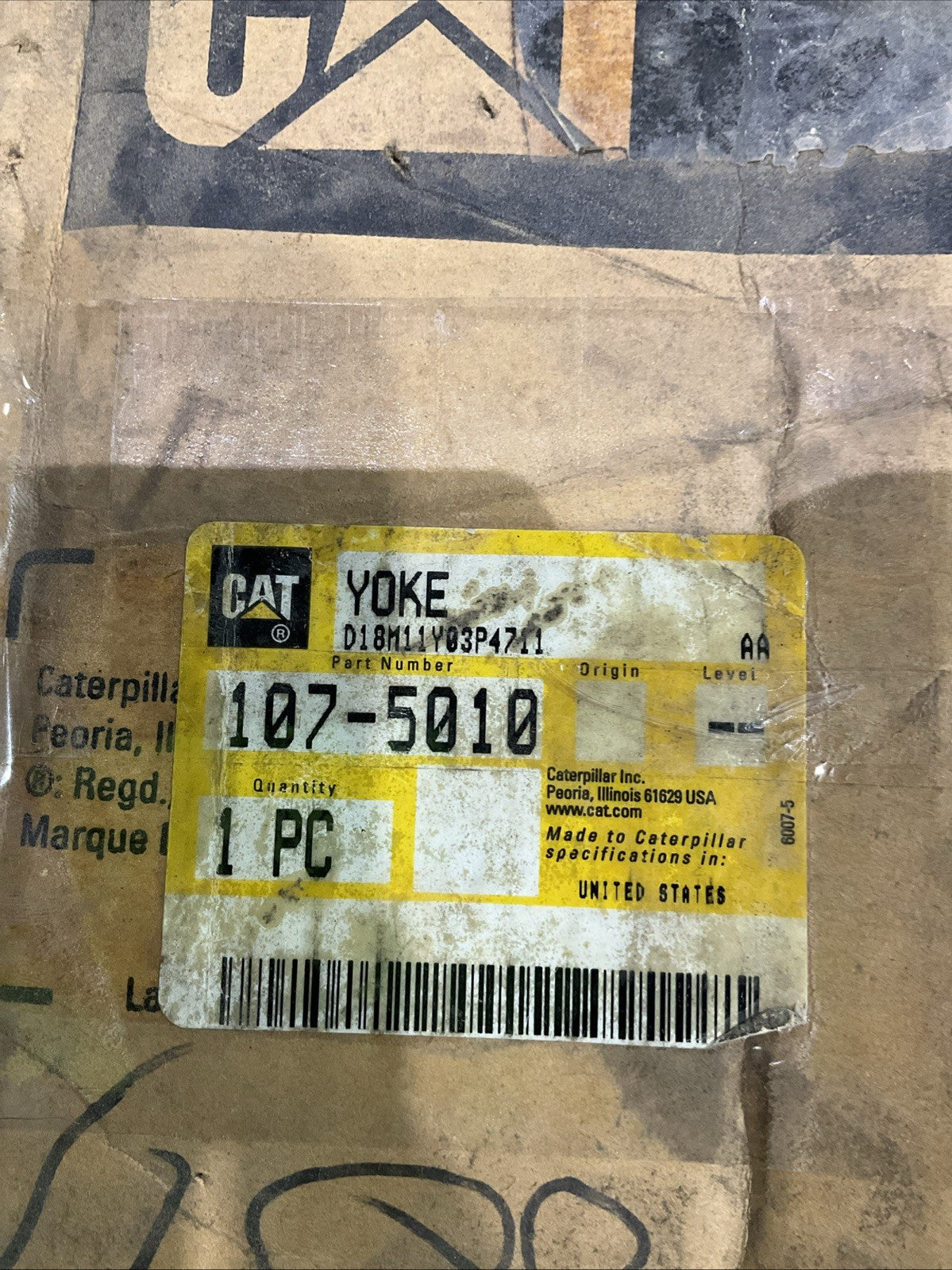 CAT-CATERPILLAR 107-5010 DRIVE SHAFT COUPLING YOKE Y2M