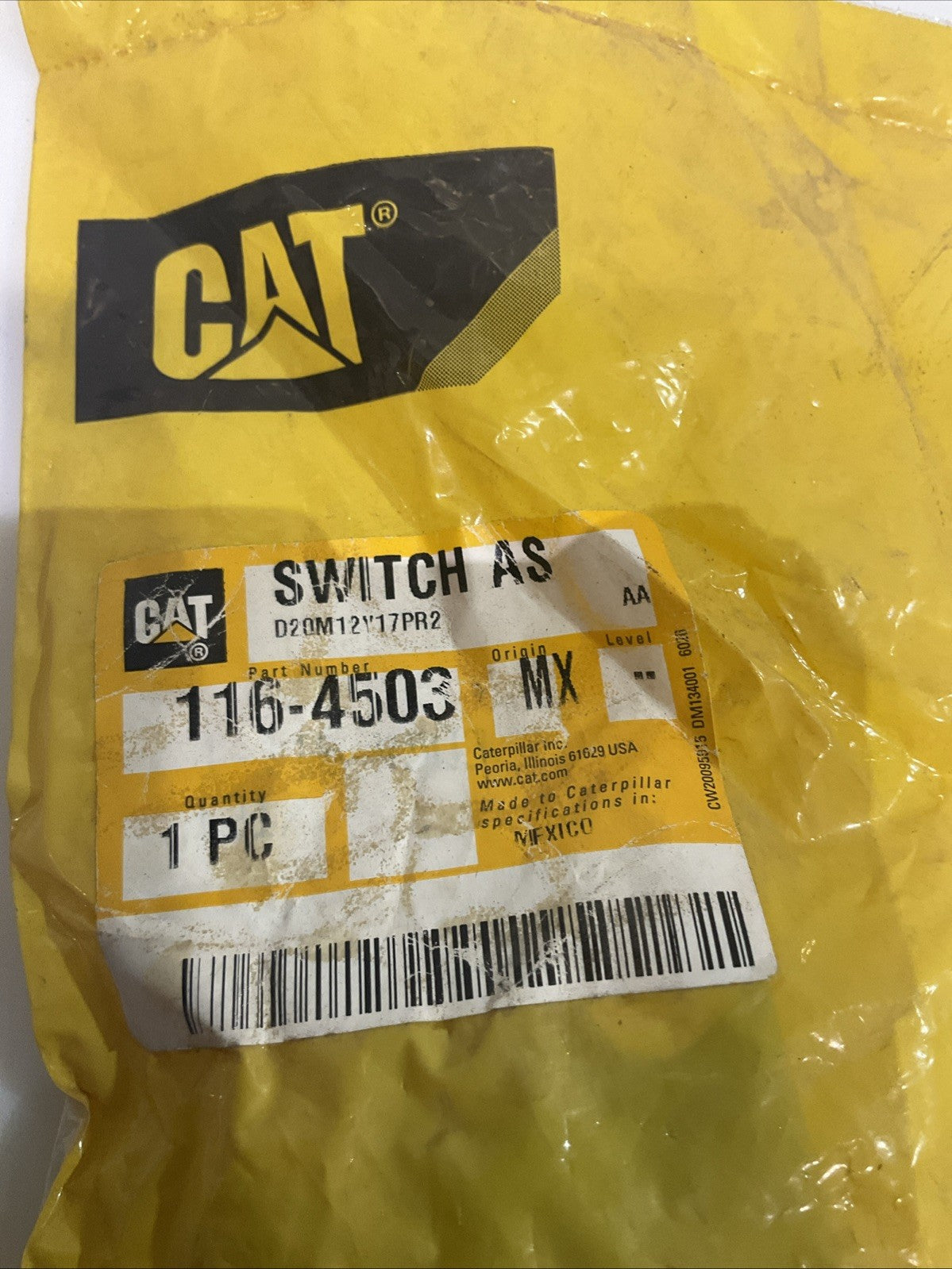CAT-CATERPILLAR 116-4503 TERMINAL BLADE ILLUMINATED BASIC SWITCH QTY 2 Y2M