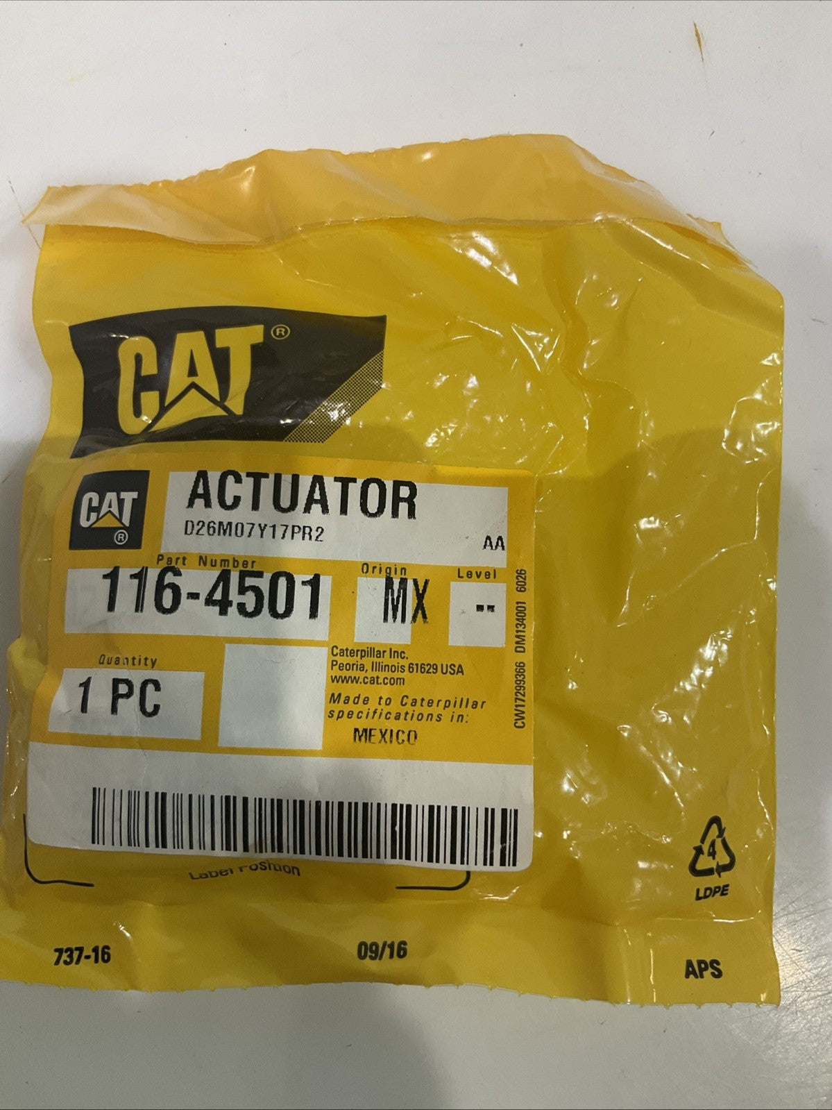 CAT-CATERPILLAR 116-4501 ACTUAR SWITCH ASSEMBLY Y2M