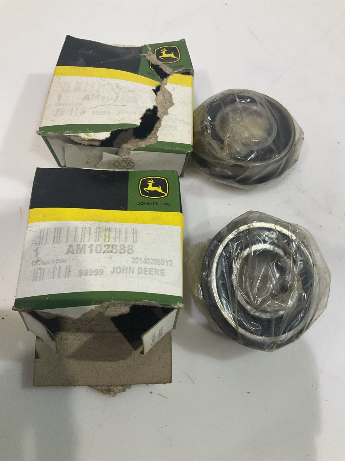 JONH DEERE AM102888 SINGLE ROW CYLINDER BALL BEARING LOT OF 2 Y2M