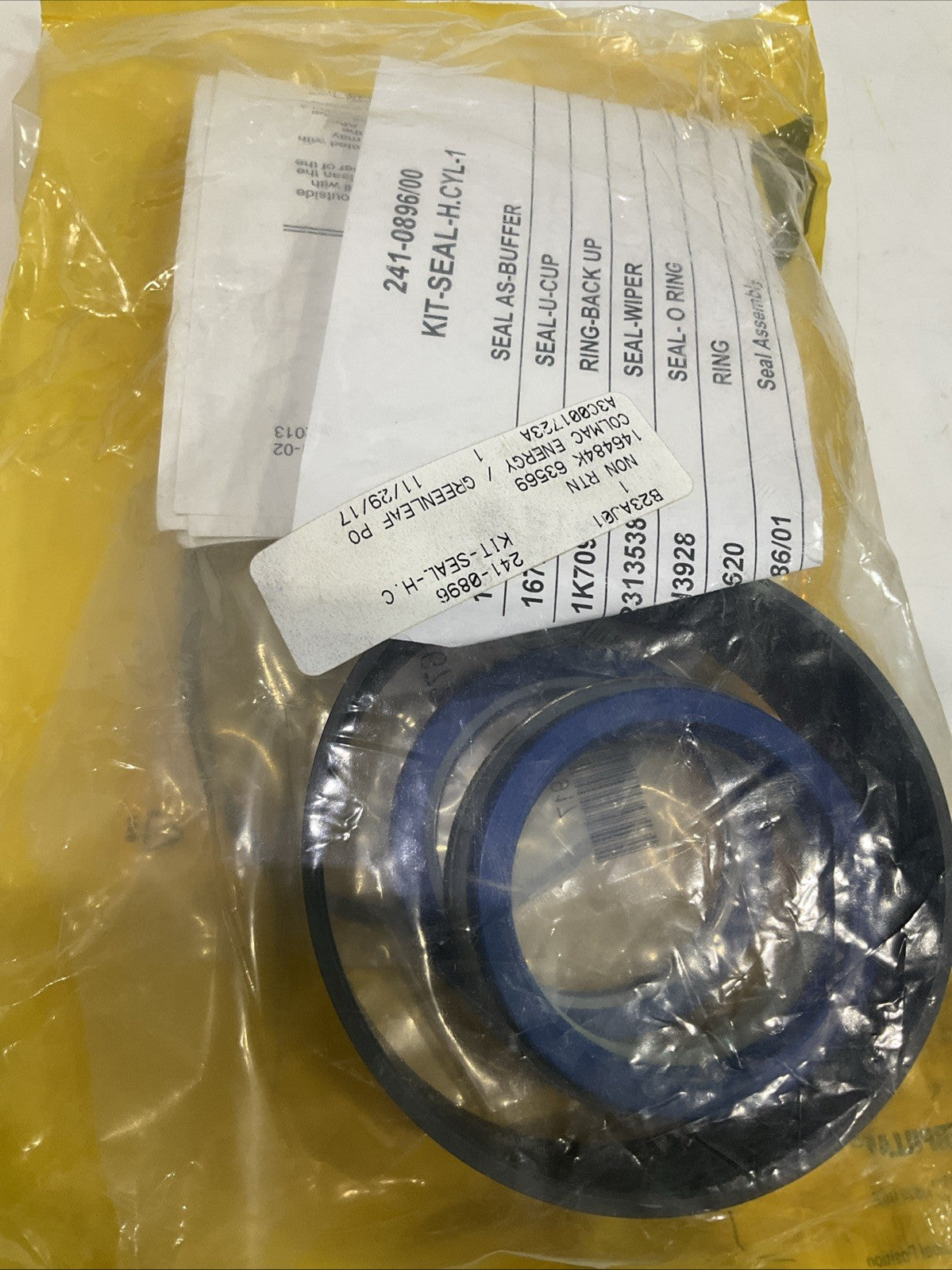 CAT-CATERPILLAR 241-0896 HYDRAULIC CYLINDER SEAL KIT STANDARD SIZE Y2M
