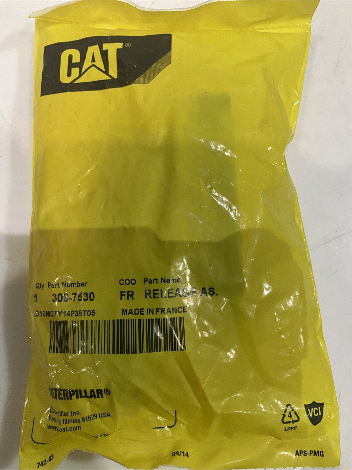 CAT-CATERPILLAR 309-7530 DOOR RELEASE LATH Y2M