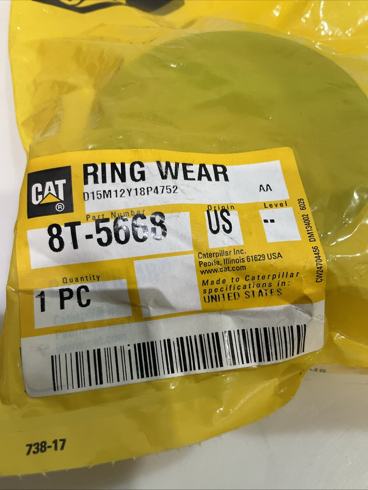 CAT-CATERPILLAR 8T-5668 INNER DIAMETER PISTON GUIDE RING LOT OF 2 Y2M