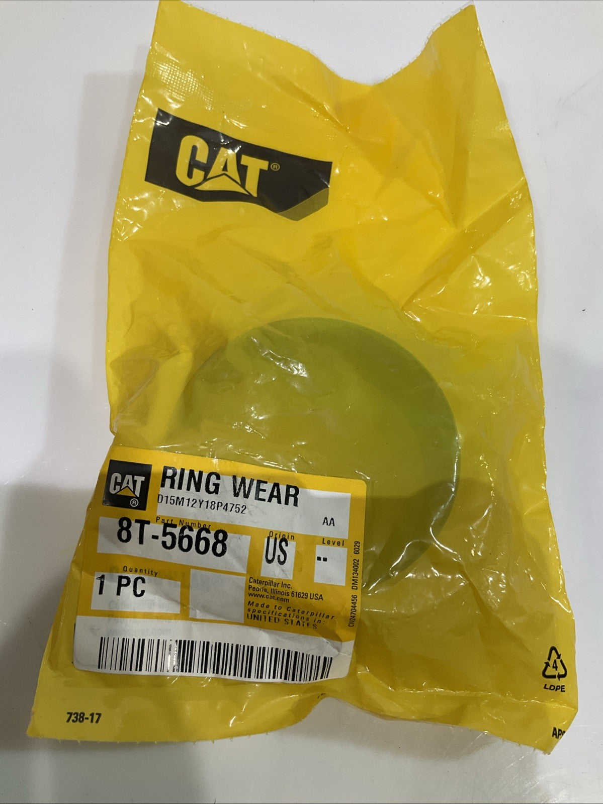 CAT-CATERPILLAR 8T-5668 INNER DIAMETER PISTON GUIDE RING LOT OF 2 Y2M
