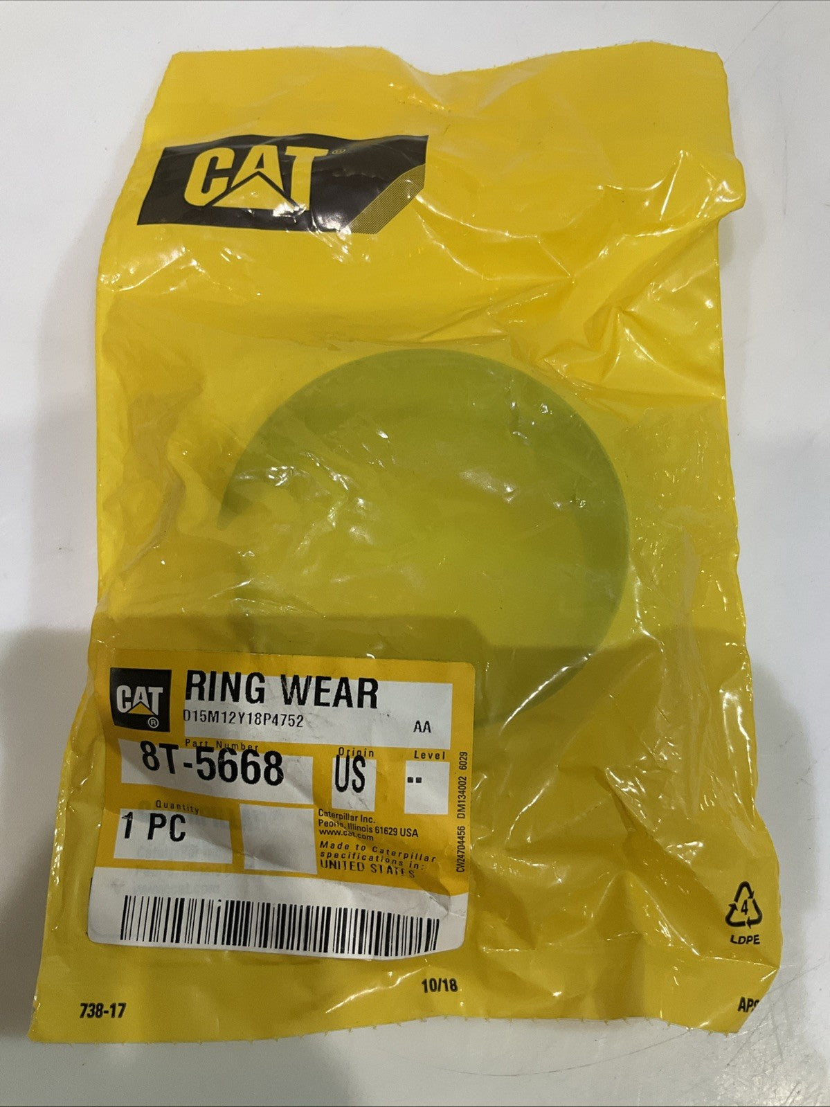 CAT-CATERPILLAR 8T-5668 INNER DIAMETER PISTON GUIDE RING LOT OF 2 Y2M