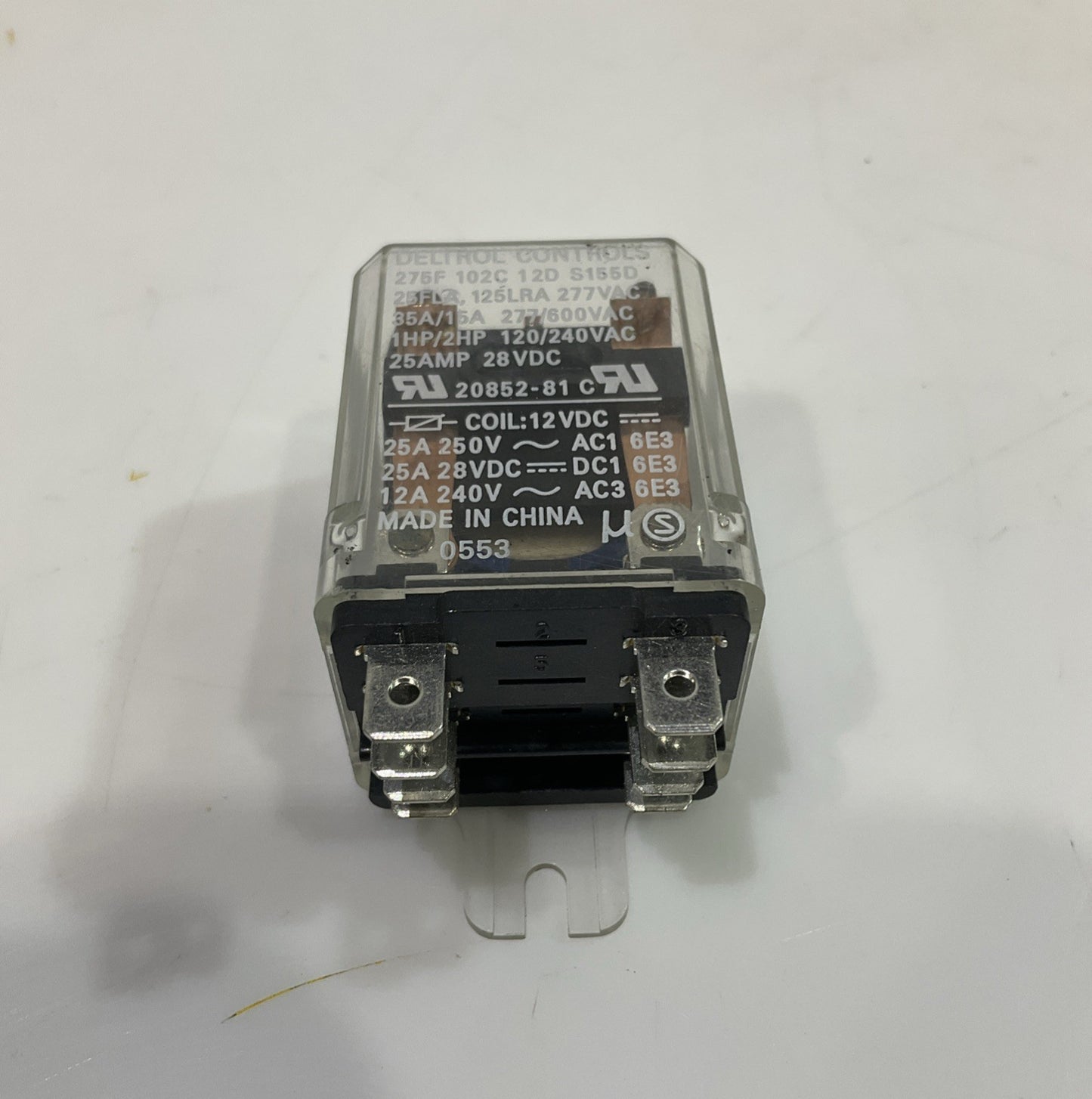 DELTROL-CONTROL 20852-81C HEAVY DUTY POWER RELAY 275F 12VDC 25AMP Y2M