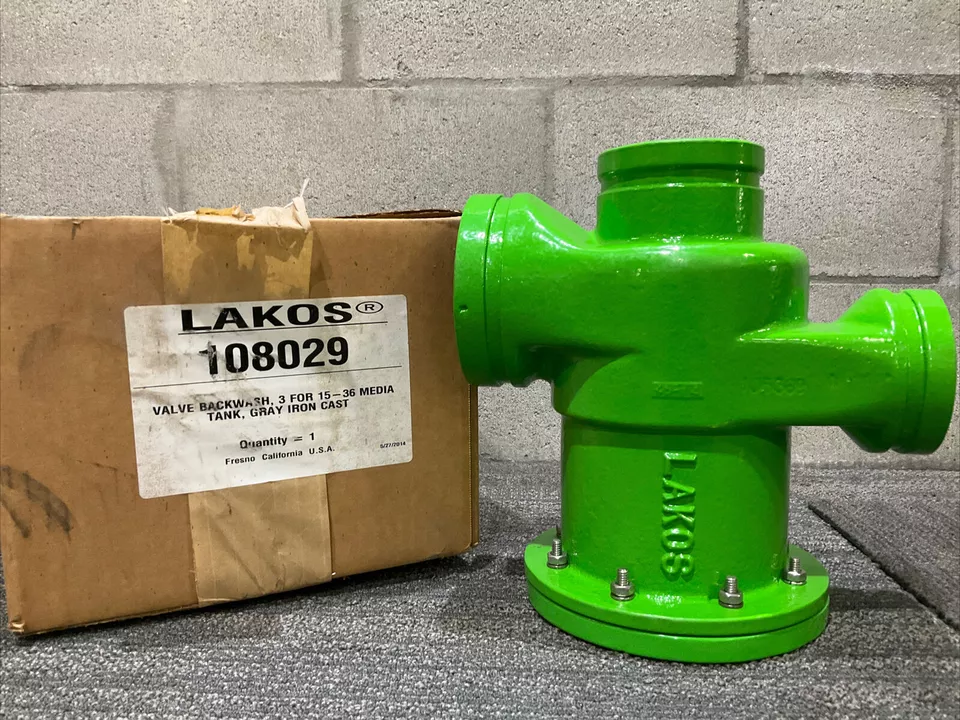 LAKOS 108029 VALVE BACKWASH 3 FOR 15-36 MEDIA TANK IRON CAST