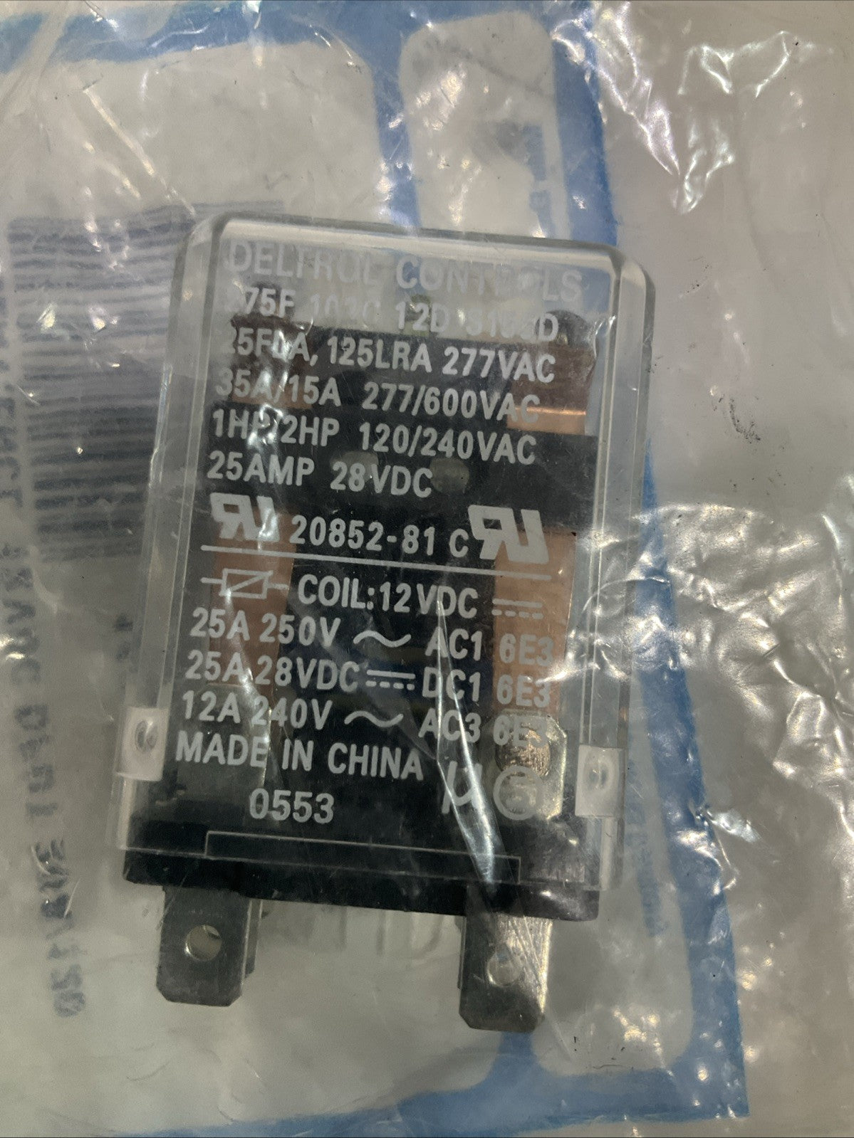 MILLER 113247 POWER RELAY ENCL 12VDC DPDT 20A/120 8PIN FLANGE Y2M