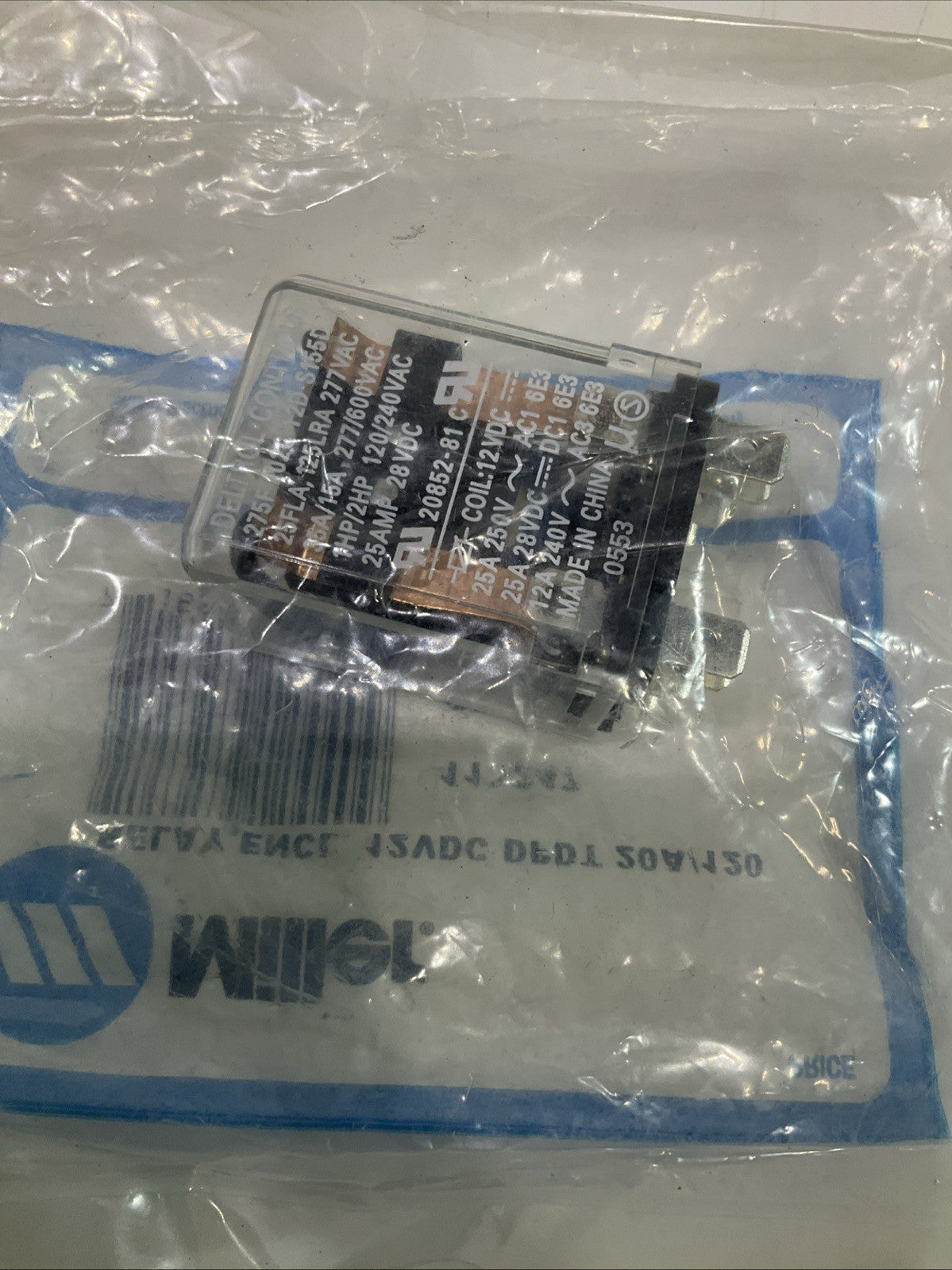 MILLER 113247 POWER RELAY ENCL 12VDC DPDT 20A/120 8PIN FLANGE Y2M