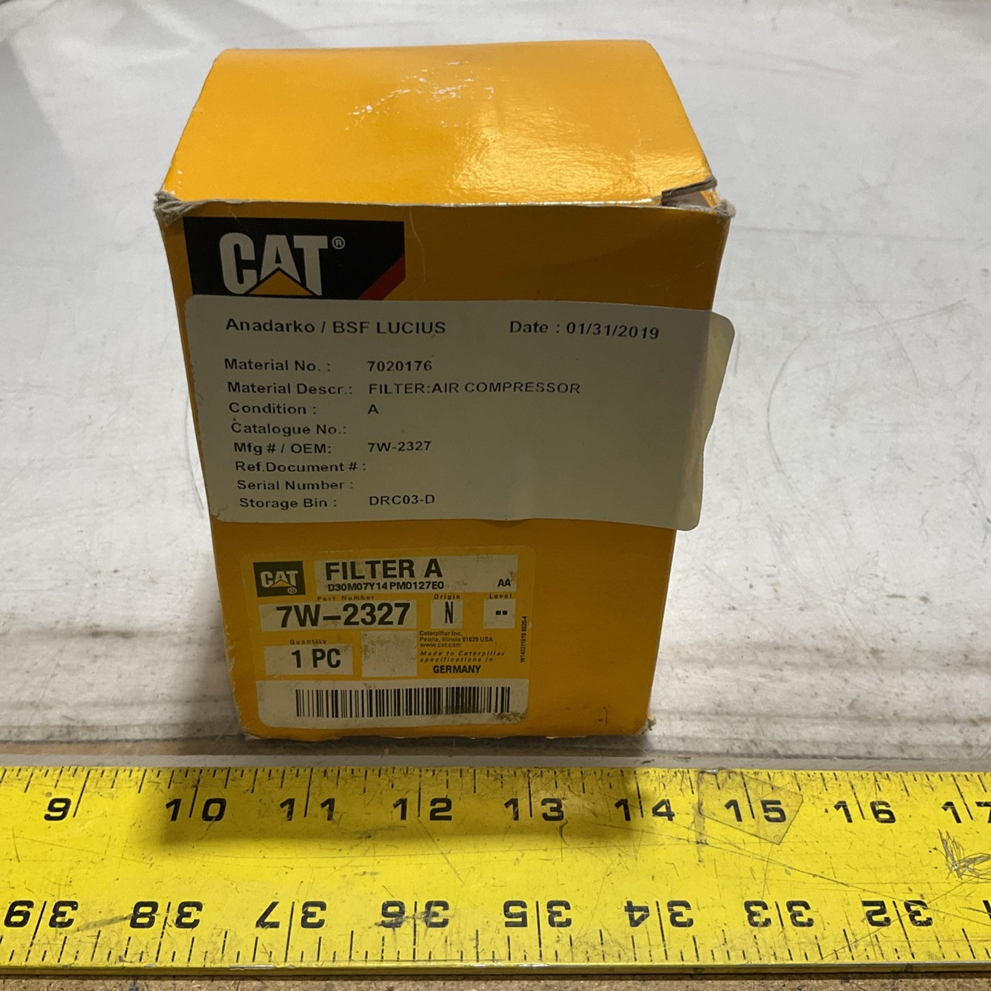 CAT - CATERPILLAR 7W-2327 ENGINE OIL COMPRESSOR FILTER LOT OF 2 U3S