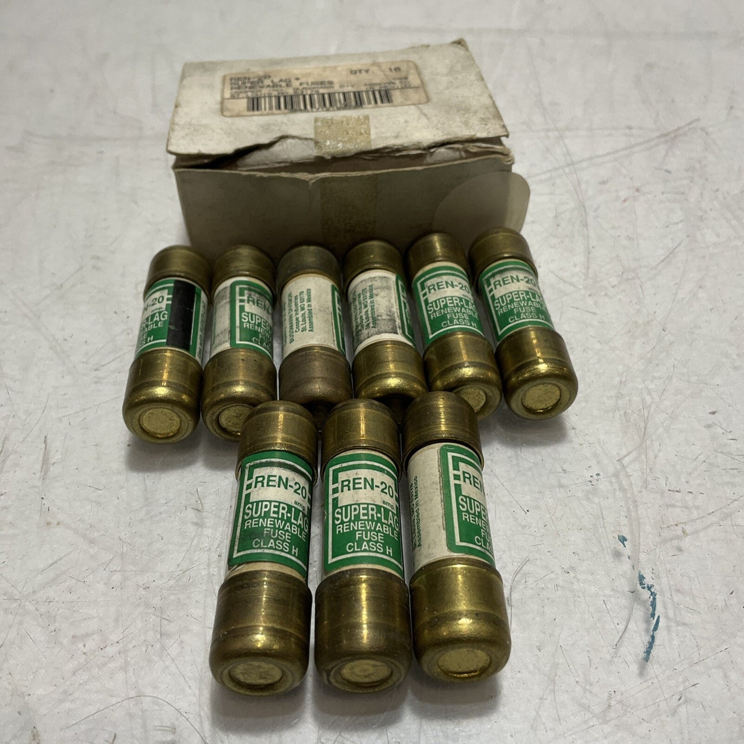 BUSSMANN REN-20 SUPER-LAG RENEWABLE FUSE CLASS H LOT OF 9 U3S