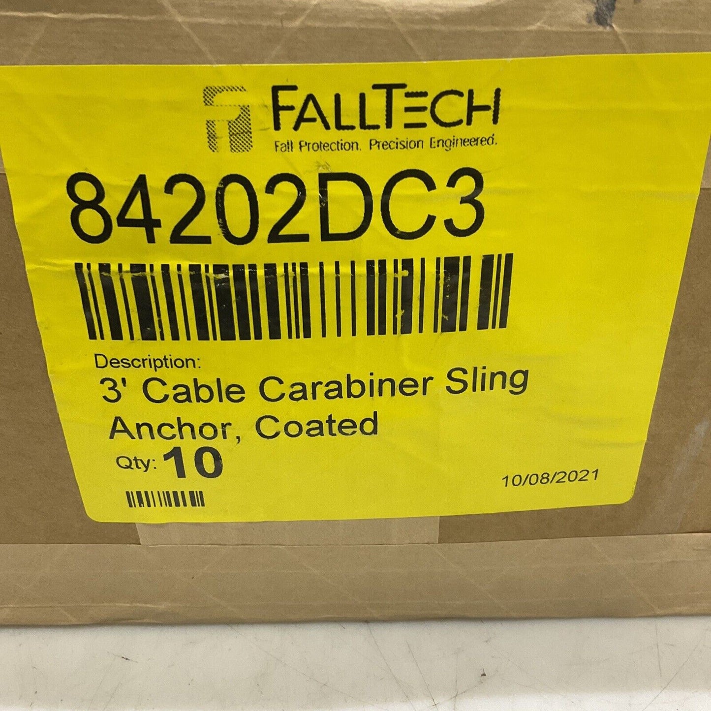 FALLTECH 84202DC3 3’ CABLE CARABINER SLIING ANCHOR COATED 373