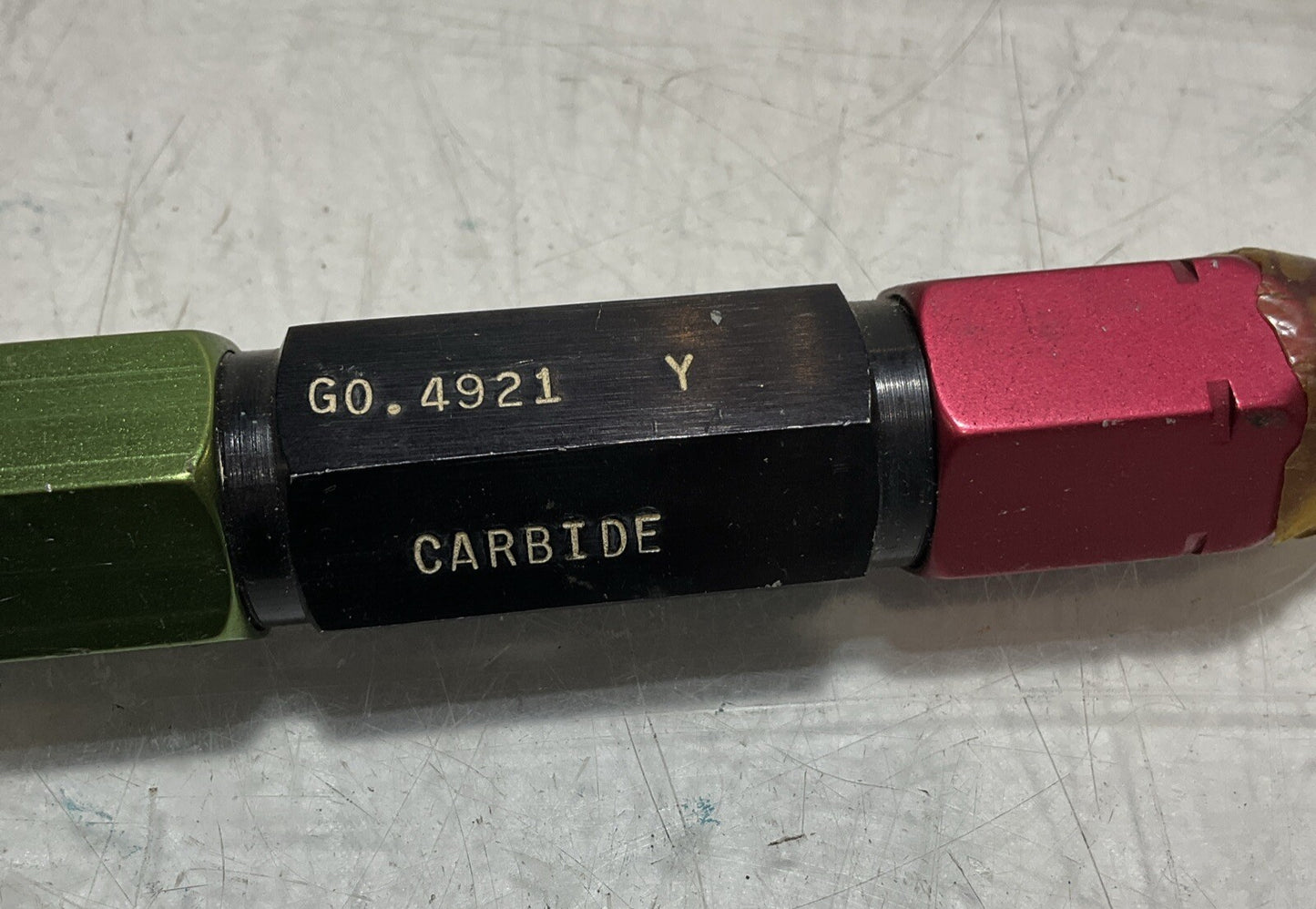 DUNDICK 0.4921 X - 0.4937 CARBIDE CLASS Y SMOOTH PIN PLUG GAGE GO U3S