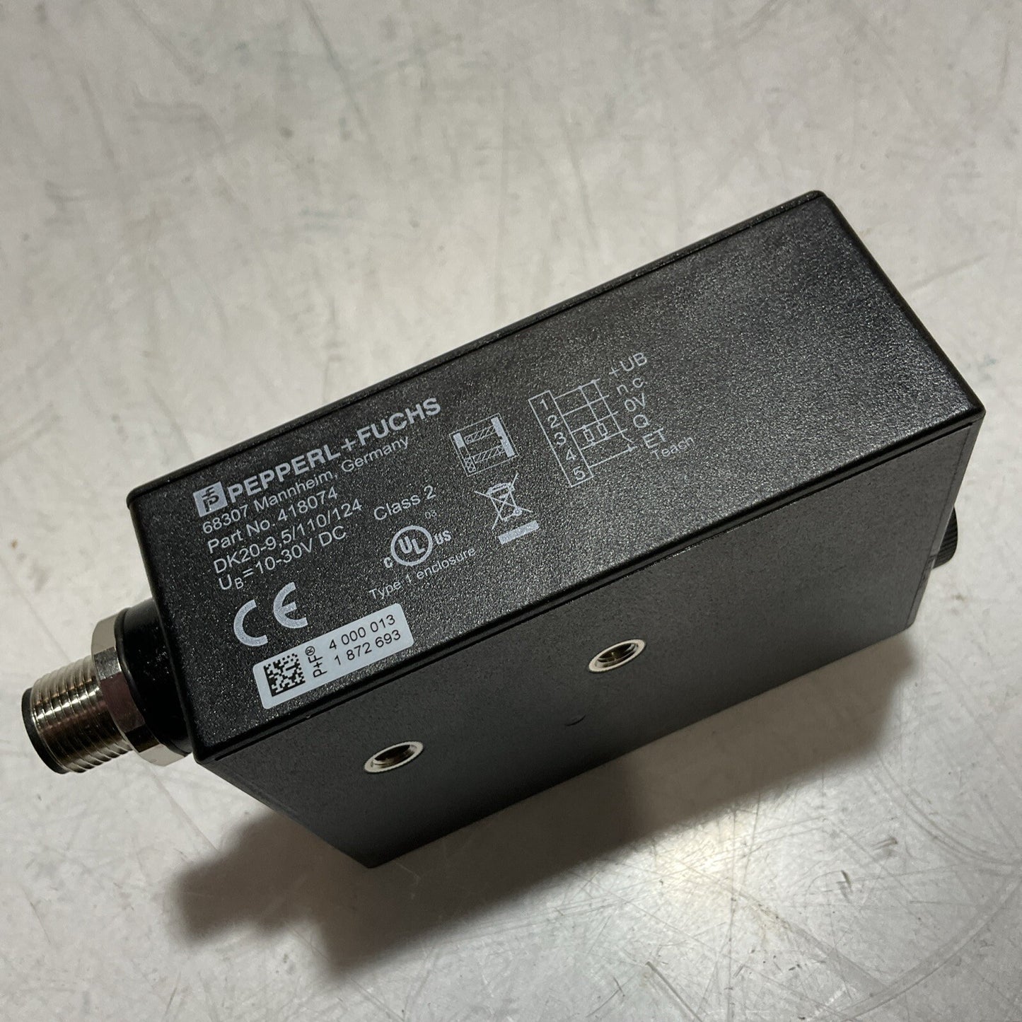 PEPPERL+FUCH 418074 PRINT MARK CONTRAST SENSOR DK20-9.5/110/124 U3S