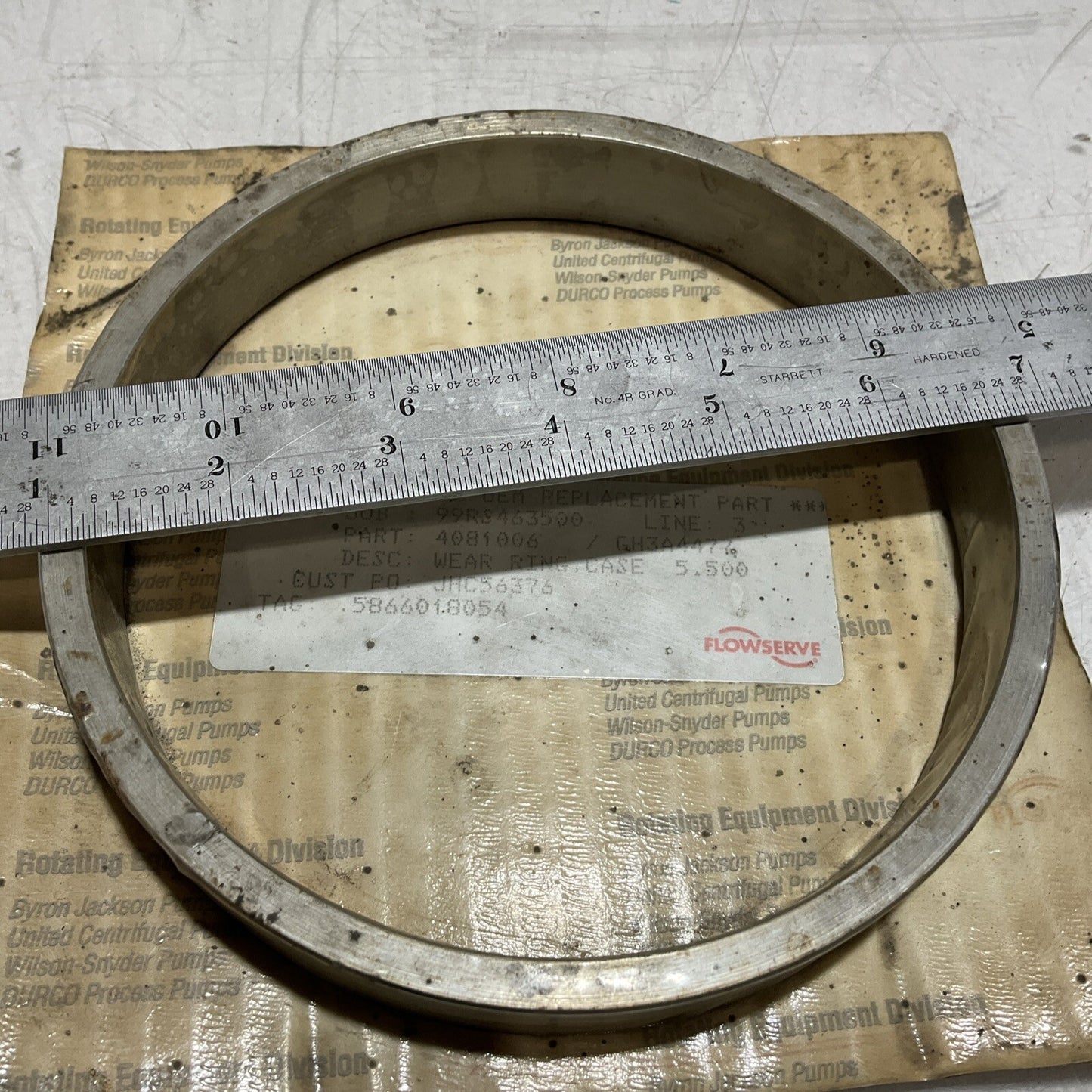 FLOWSERVE 4081006 GH3A4477 WEAR RING CASE 5.500IN ID ROTATING EQUIPMENT 678-U3S