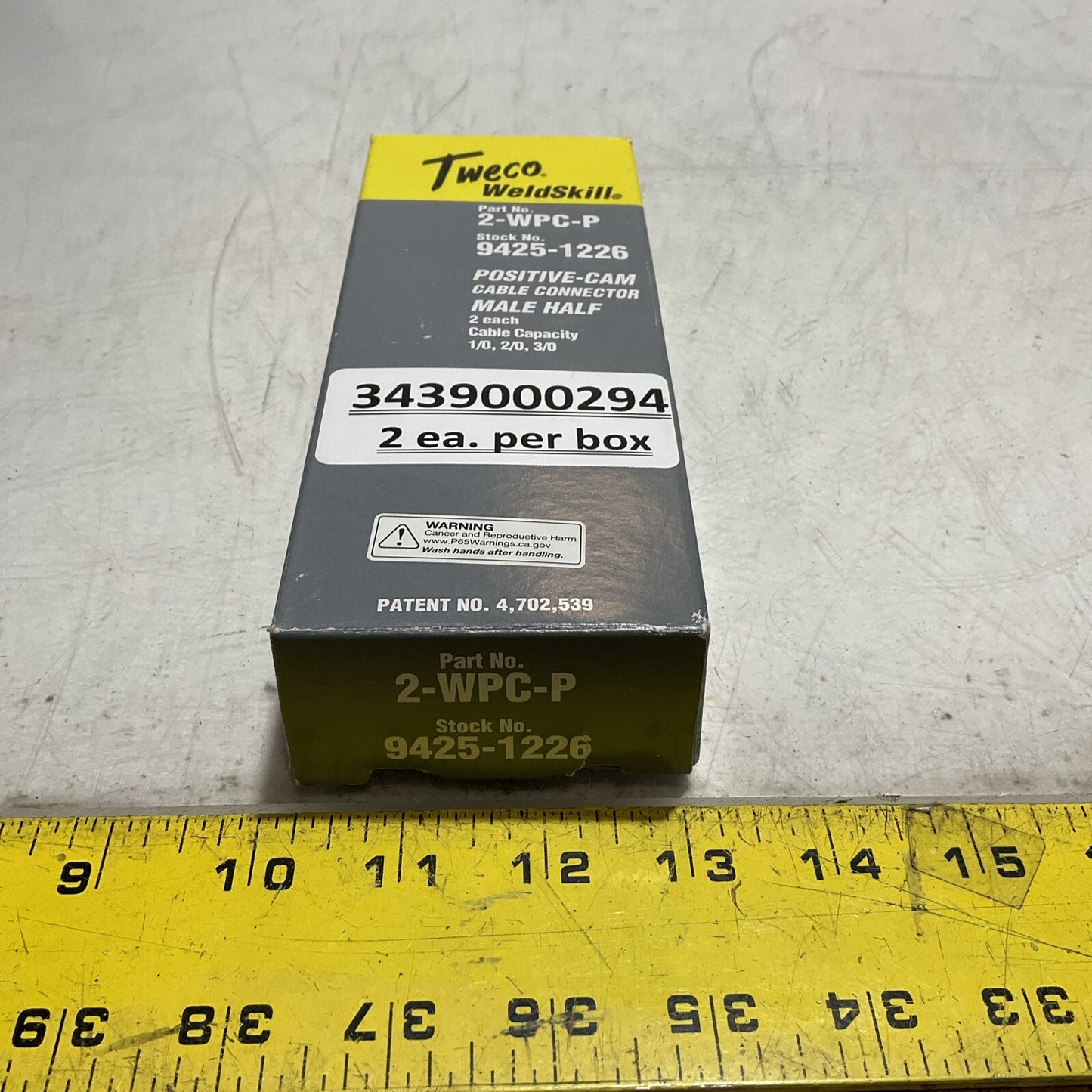 TWECO WELDSKILL 2-WPC-R POSITIVE-CAM CABLE CONNECTOR MALE HALF 373-U3S