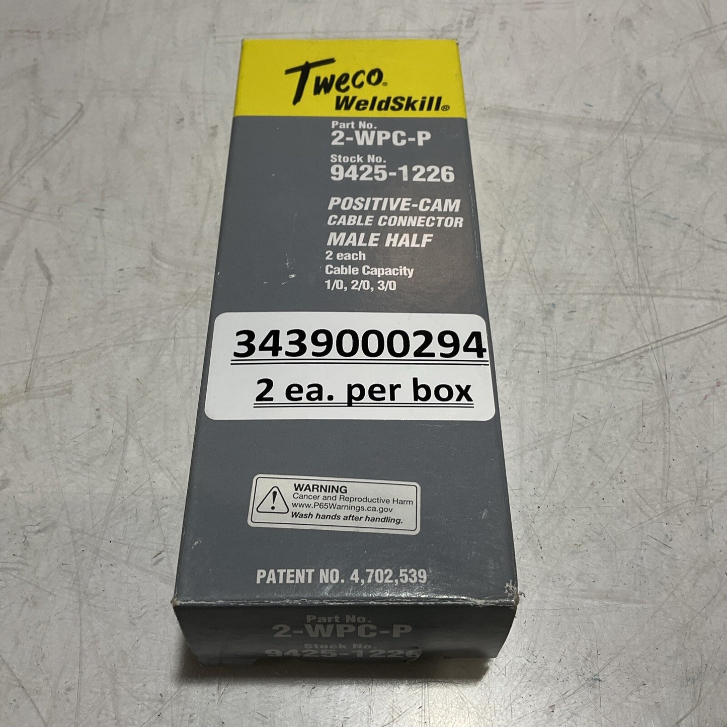 TWECO WELDSKILL 2-WPC-R POSITIVE-CAM CABLE CONNECTOR MALE HALF 373-U3S
