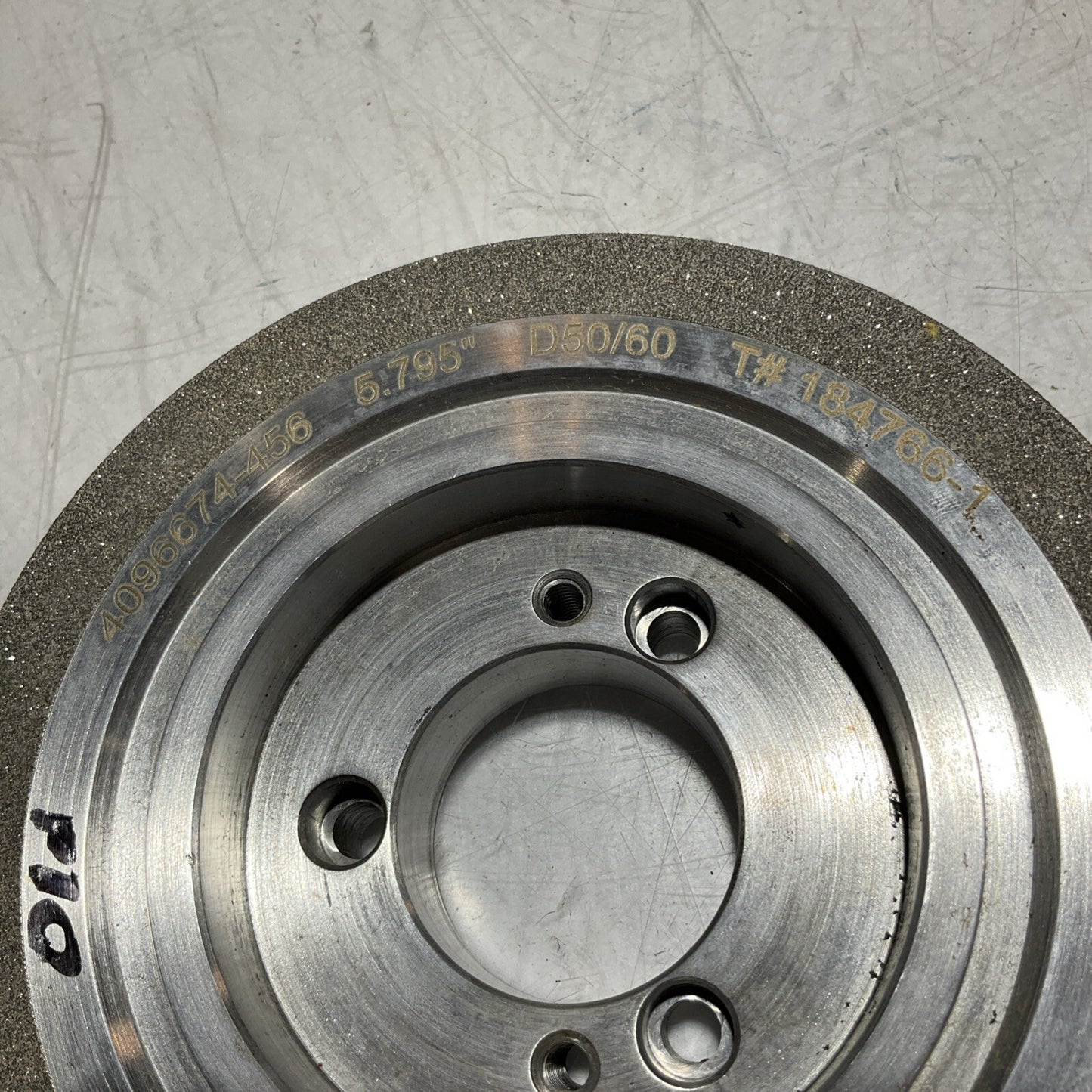 NORTON GRINDING WHEEL PT2775 5.795" DIA. 1.653" HOLE X 1.379 50/60 GRIT 678-U3S