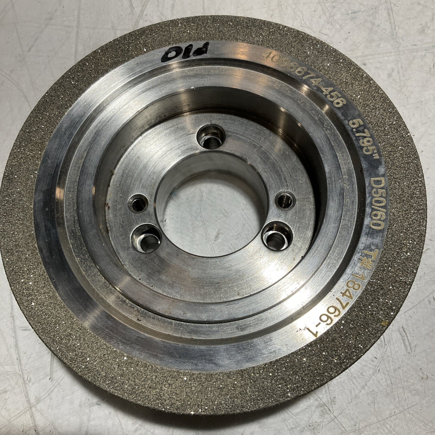 NORTON GRINDING WHEEL PT2775 5.795" DIA. 1.653" HOLE X 1.379 50/60 GRIT 678-U3S