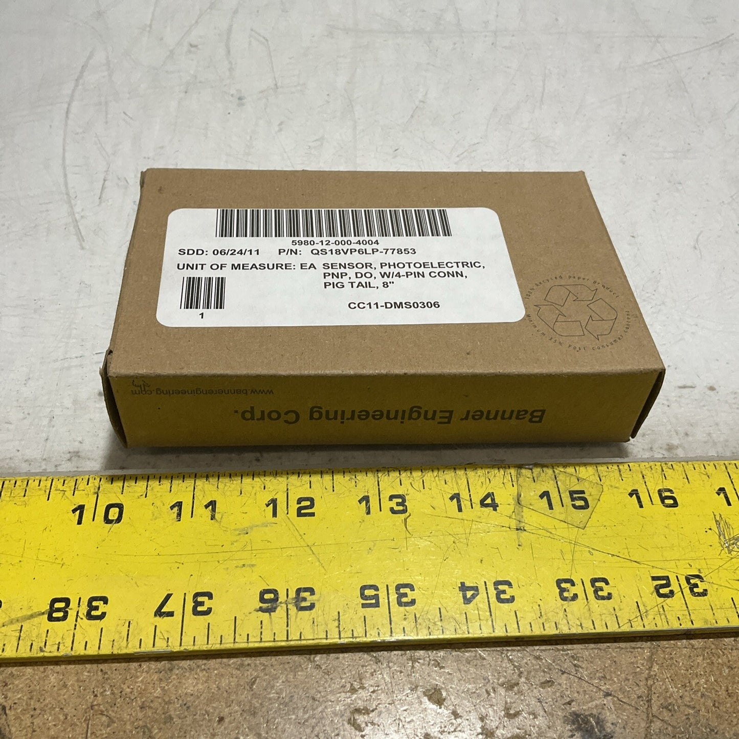 BANNER QS18VP6LP-77853 PHOTOELECTRIC SENSOR PNP,DO W/4-PIN CONN LOT OF 3 U3S