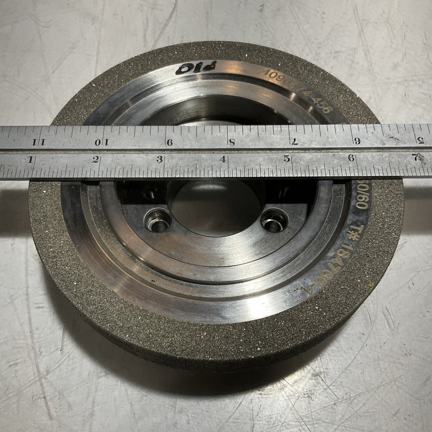 NORTON GRINDING WHEEL PT2775 5.795" DIA. 1.653" HOLE X 1.379 50/60 GRIT 678-U3S