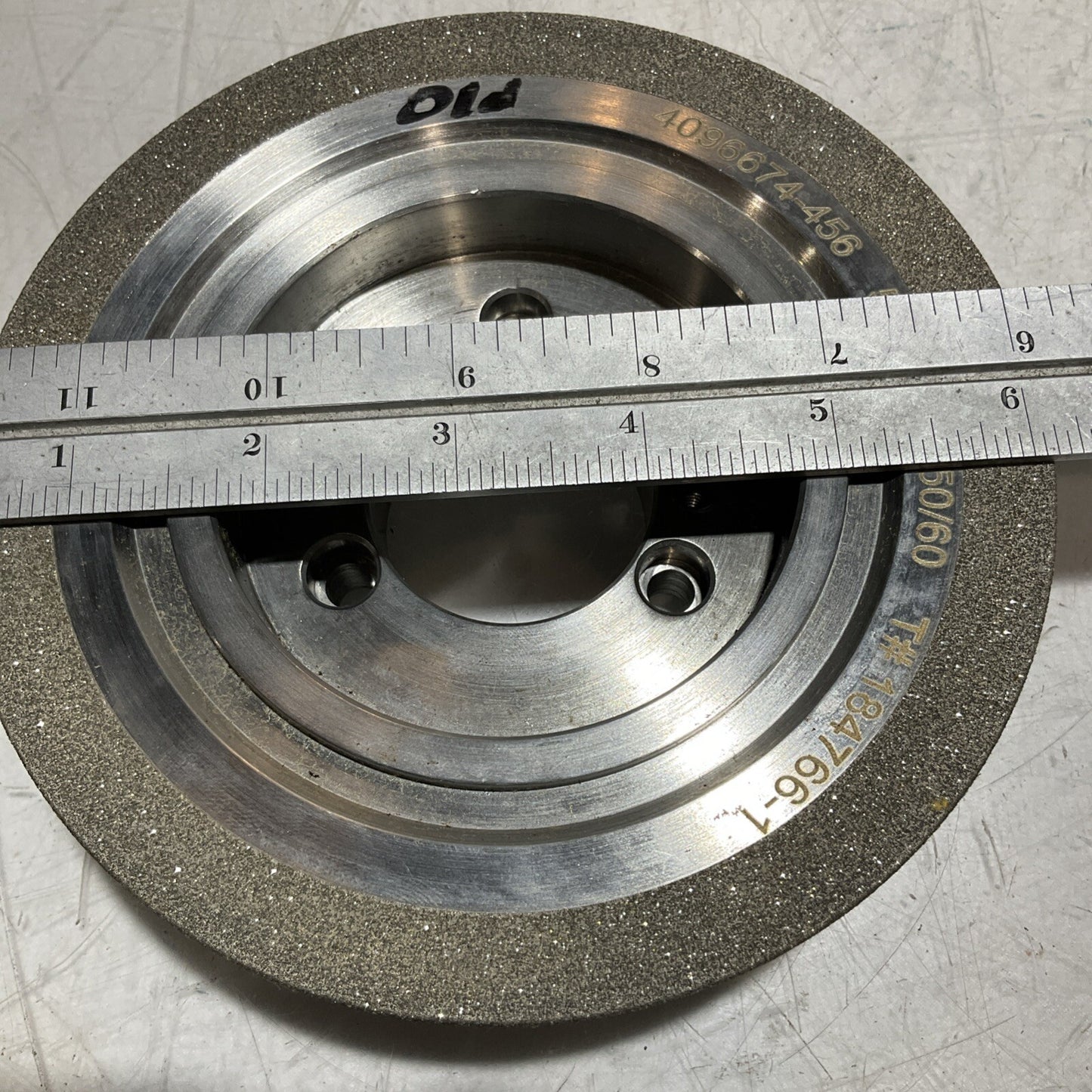 NORTON GRINDING WHEEL PT2775 5.795" DIA. 1.653" HOLE X 1.379 50/60 GRIT 678-U3S