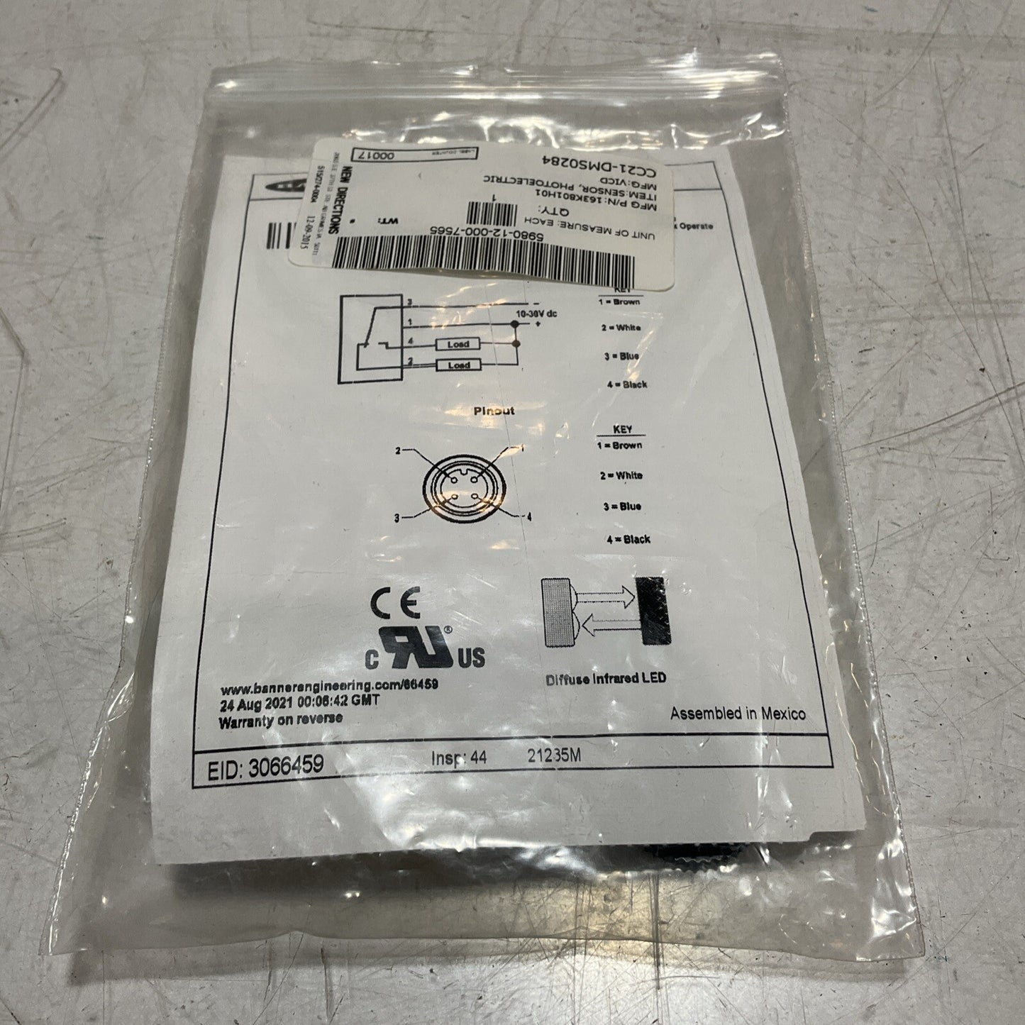 BANNER QS18VN6DQ8 - 66459 PHOTOELECTRIC SENSOR 10-30VDC U3S