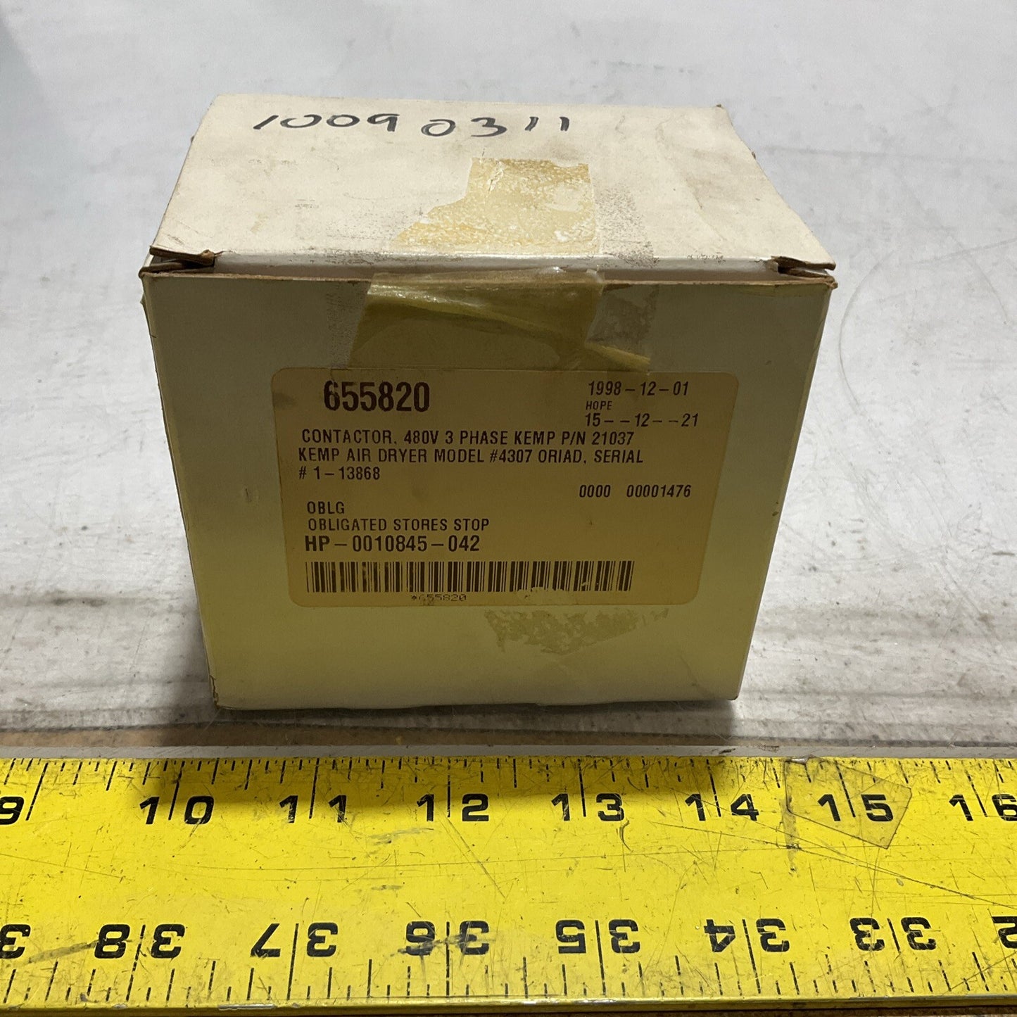 FASCO C3L50B MAGNETIC CONTACTOR KEMP 21037 600VAC 65A 555-U3S