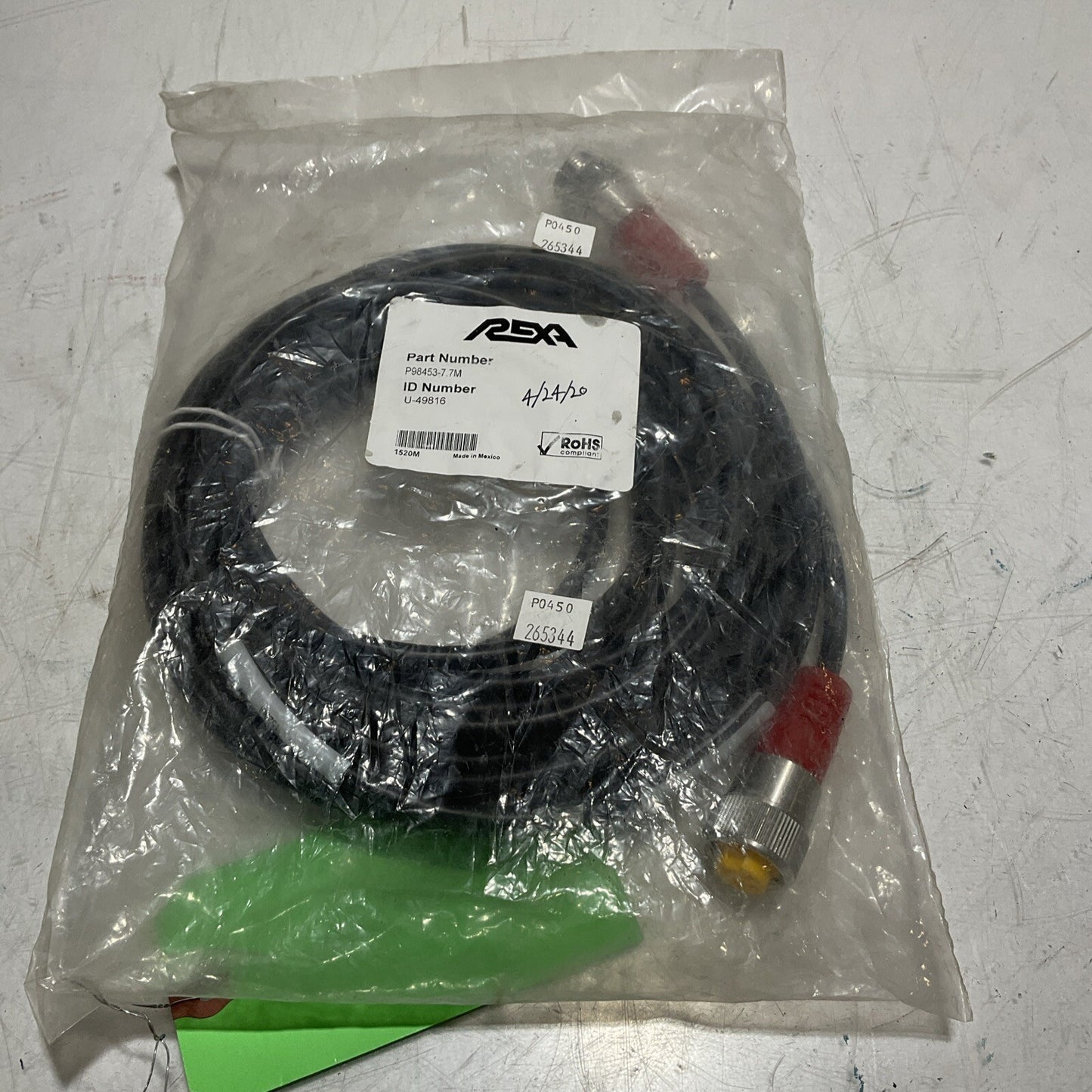 REXA P98453-7.7M ID# U-49816 CABLE CONNECTOR ASSEMBLY 1520M SUPPLY U3S