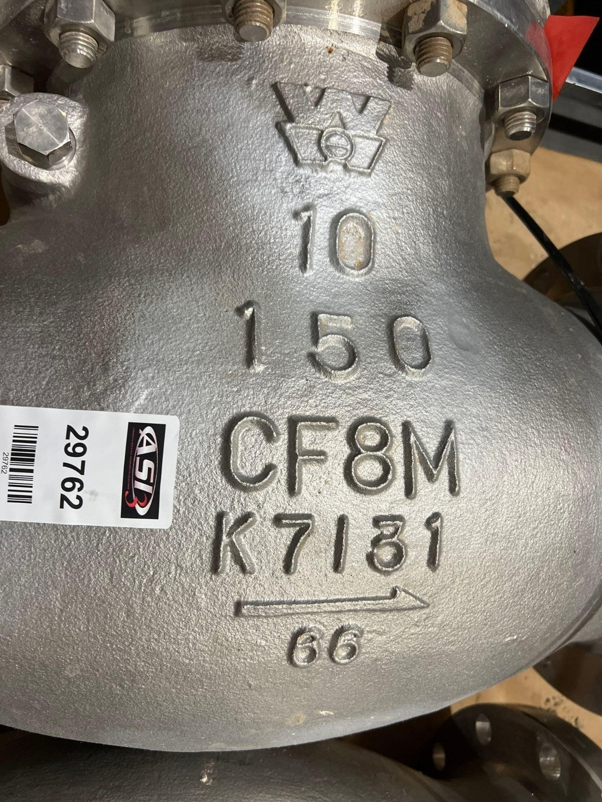 DSI WILLIAMS SWING CHECK VALVE FIG S151F62N-316 10 IN 150 LB 275 PSI @ 100 F V2M