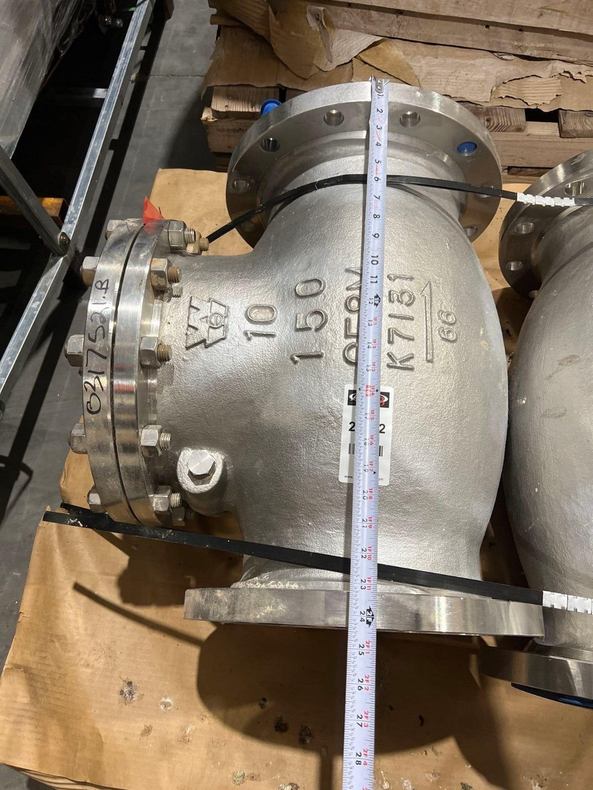 DSI WILLIAMS SWING CHECK VALVE FIG S151F62N-316 10 IN 150 LB 275 PSI @ 100 F V2M