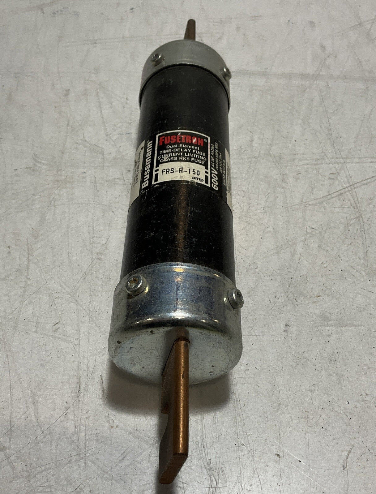 BUSSMANN-FUSETRON FRS-R-150 DUAL-ELEMENT TIME DELAY FUSE CLASS RK5 600V U3S