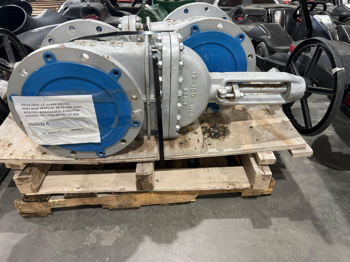WILLIAMS GATE VALVE 15F-62N CLASS 150 12 IN APPROX MOP 285PSI @ -20 TO 100F V2M
