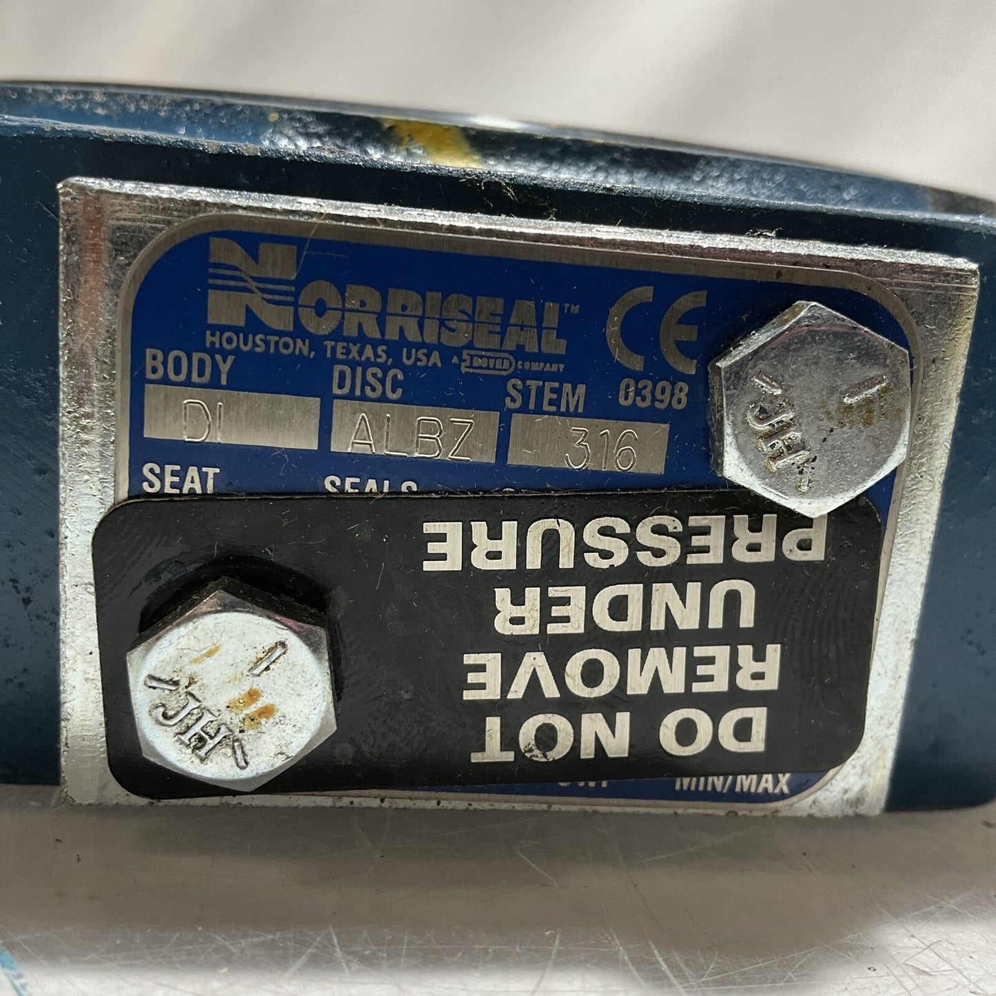 NORRISEAL R3011 316SS 4" MANUAL BUTTERFLY VALVE U3S