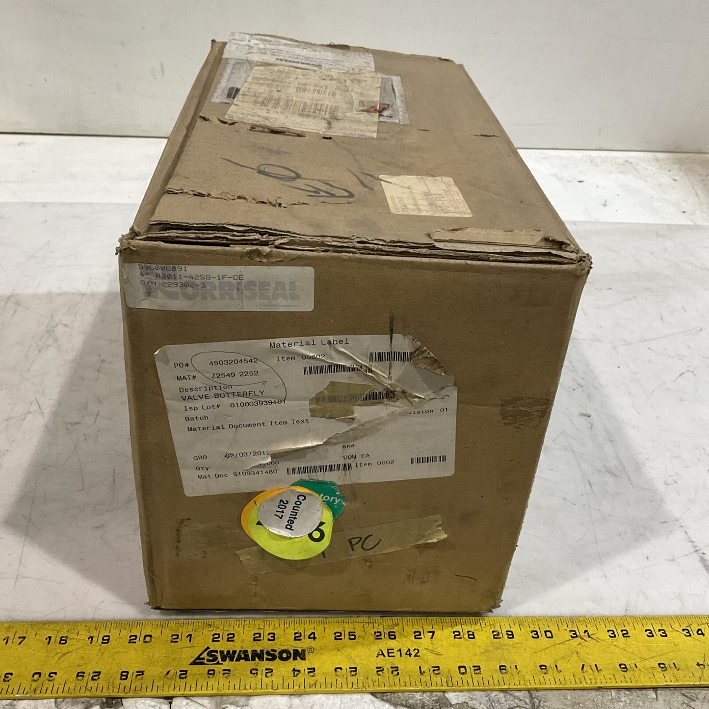 NORRISEAL R3011 316SS 4" MANUAL BUTTERFLY VALVE U3S