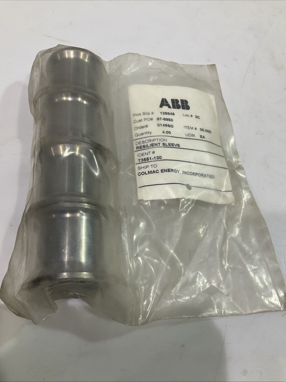 ABB SLV-T3551-130 RESILIENT SLEEVE LOT OF 4 T2M