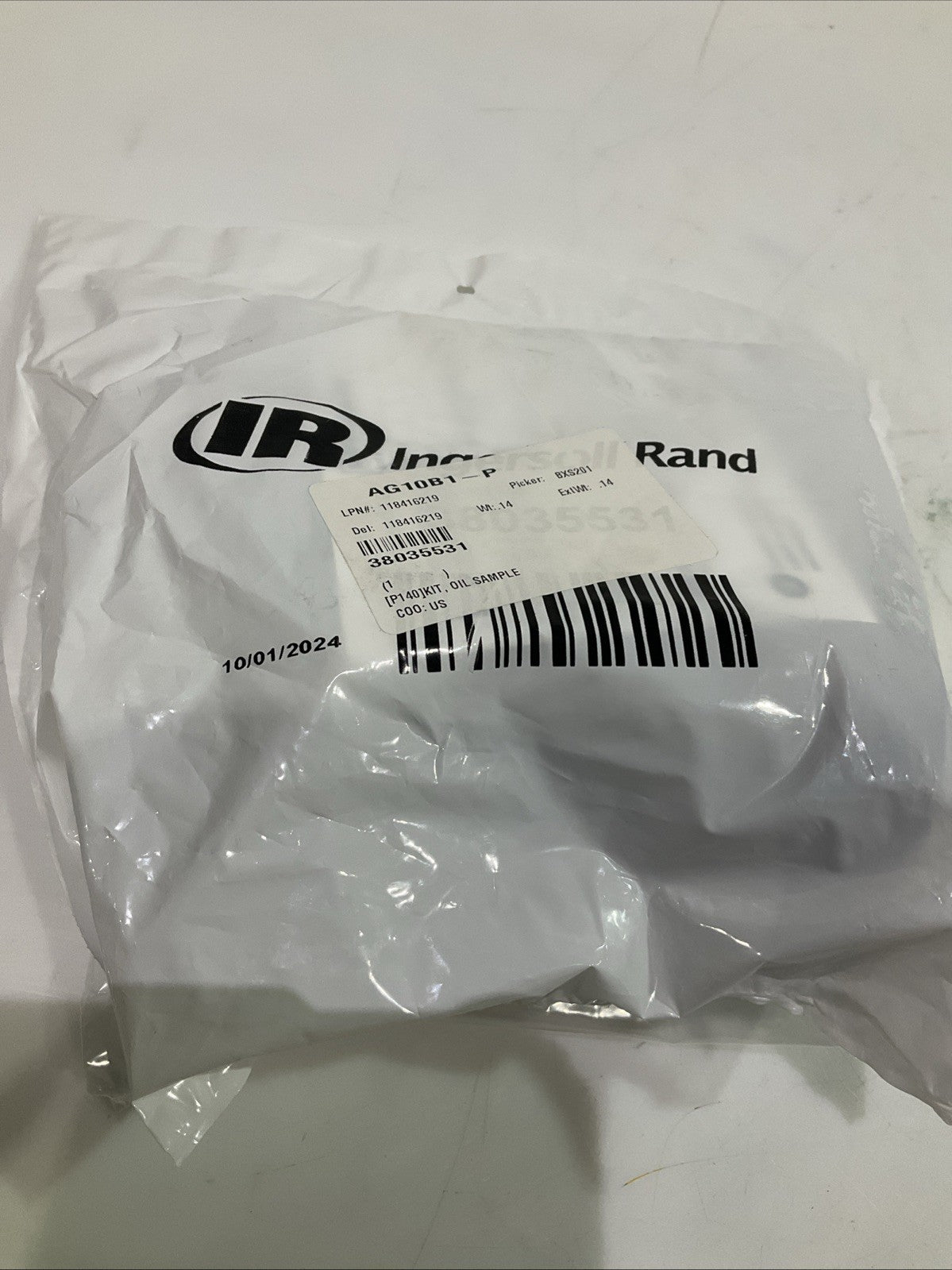 IR-INGERSOLL RAND AG10B1-P 118416219 38035531 P140 KIT OIL SAMPLE Y2M