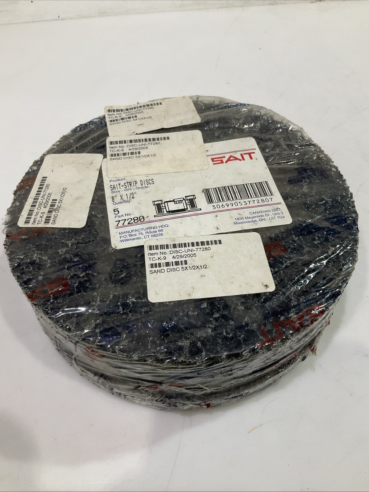 SAIT 77280 SAND -STRIP ARBOR DISC 8X 1/2 LOT OF 5 T2M