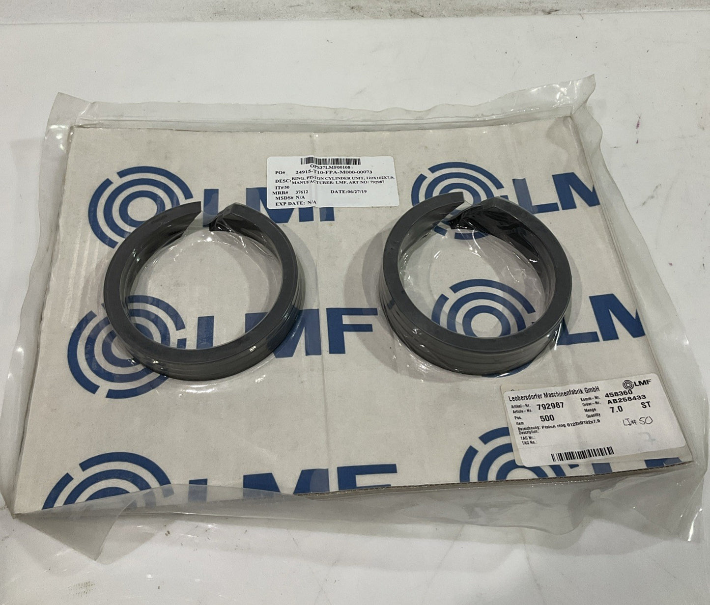 LMF 24915-T10-FPA-M000-00073 PISTON CYLINDER UNIT RING LOT OF 7 J8K